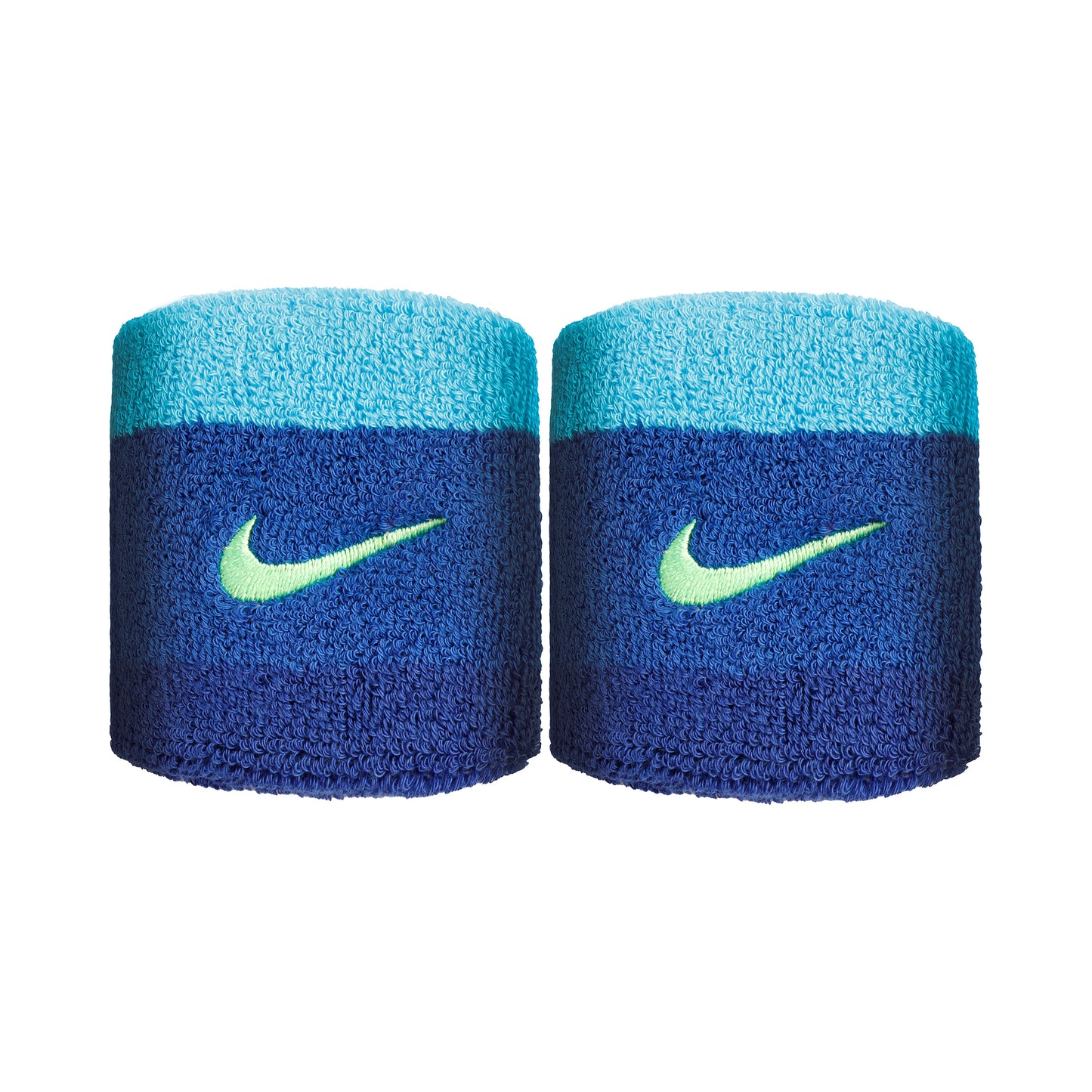Nike Swoosh Opaska przeciwpotna Opakowanie 2 szt. krótki - niebieski, zieleń Nike Swoosh Opaska przeciwpotna Opakowanie 2 szt. krótki - niebieski, zieleń