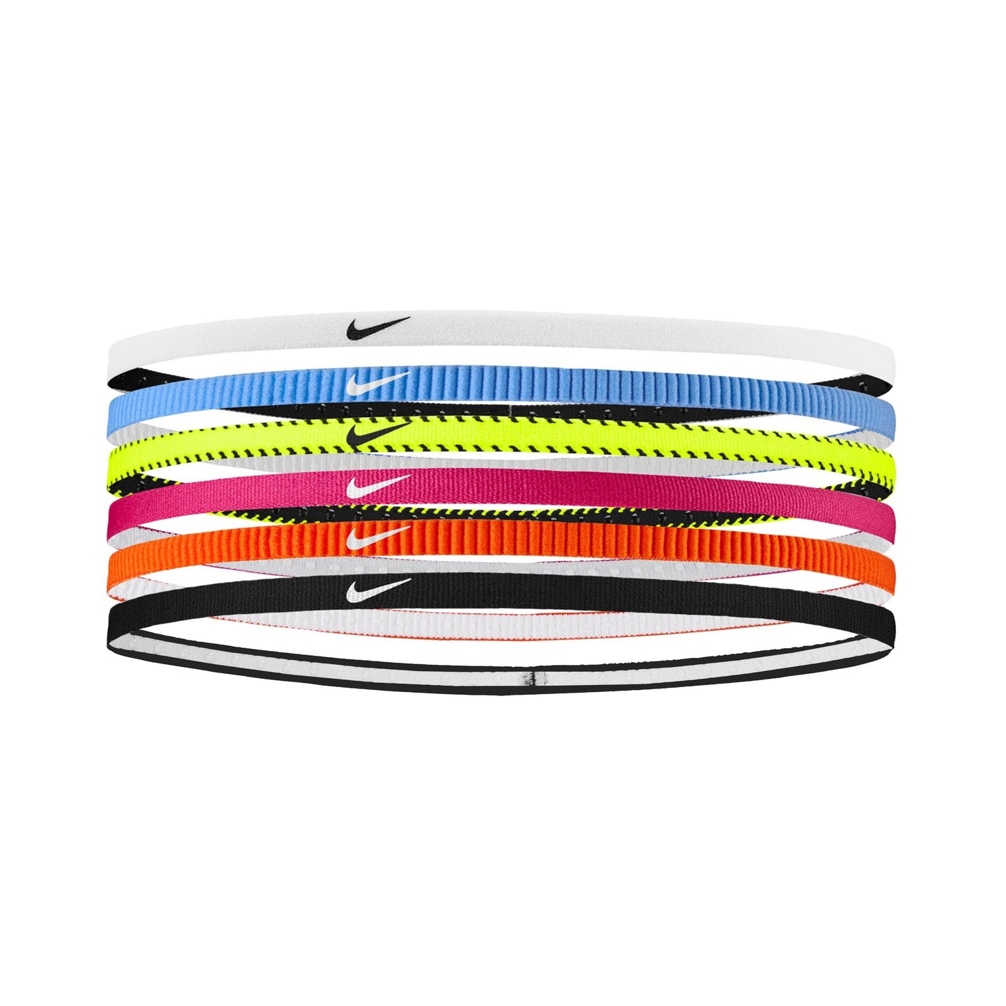 Nike Nike Flex Classic Slim Opaska Do Włosów Opakowanie 6 Szt.-Neonowy Żółty,Różowy Nike Nike Flex Classic Slim Opaska Do Włosów Opakowanie 6 Szt.-Neonowy Żółty,Różowy