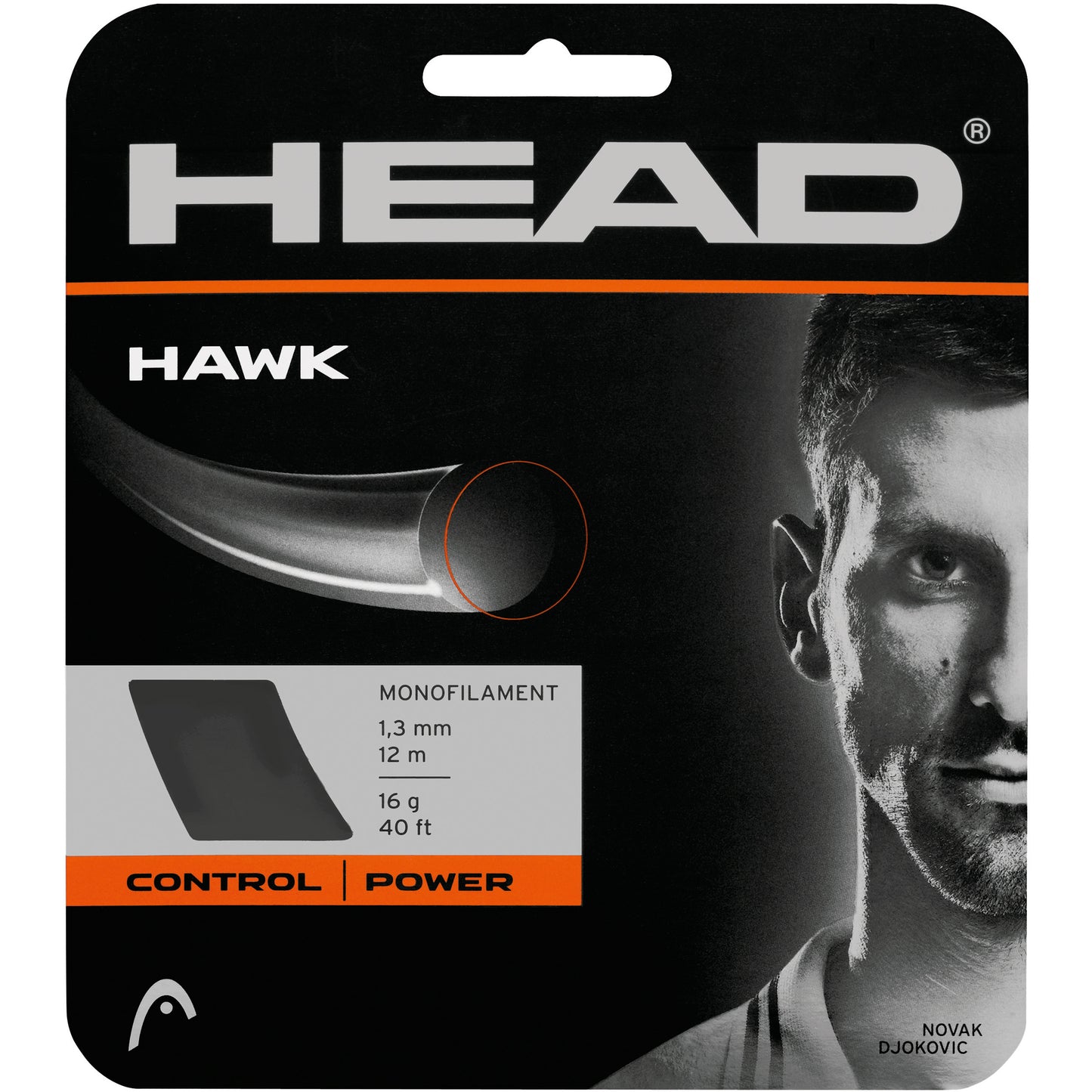 HEAD Hawk Zestaw Naciągów 12m-Szary HEAD Hawk Zestaw Naciągów 12m-Szary