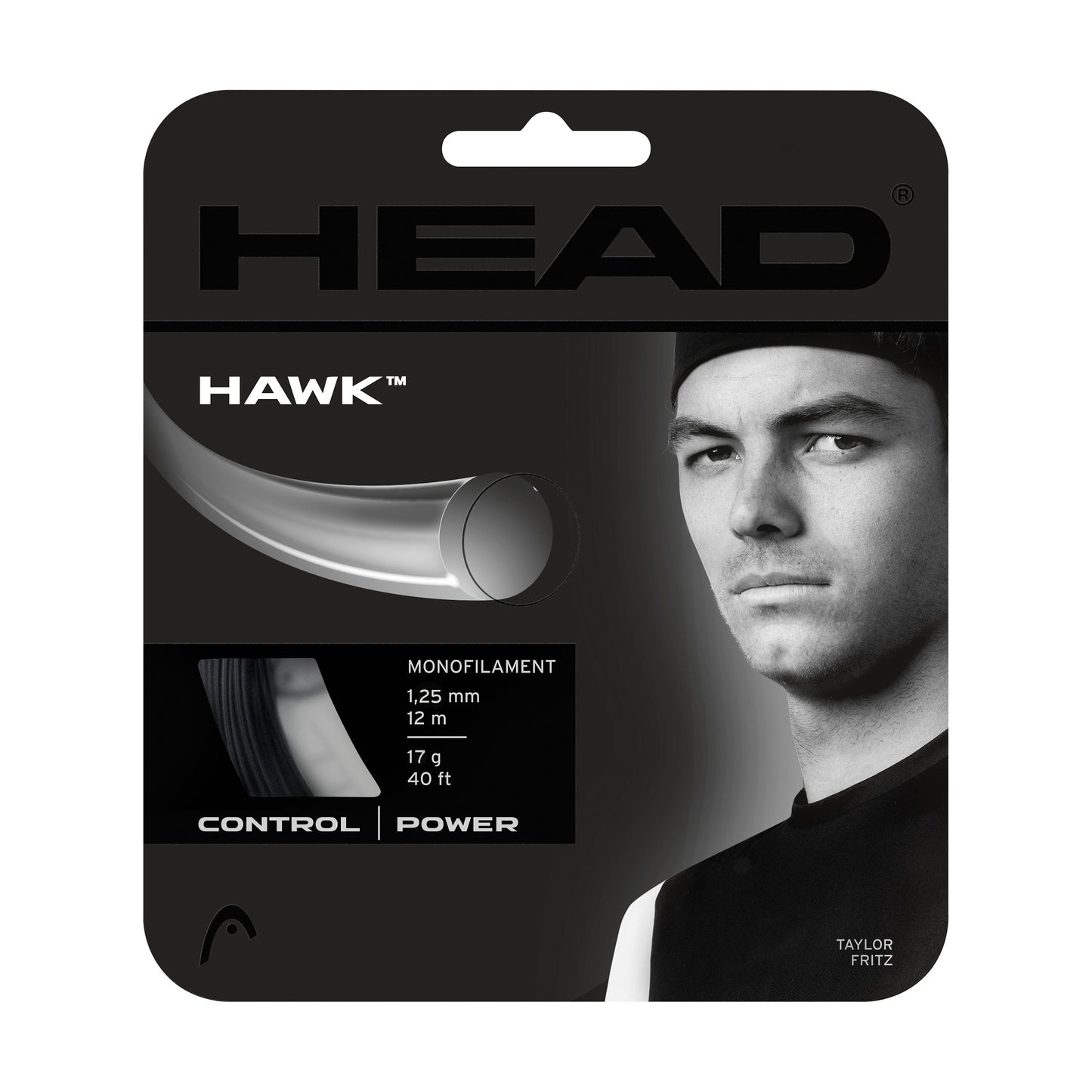 HEAD Hawk Zestaw Naciągów 12m-Czarny HEAD Hawk Zestaw Naciągów 12m-Czarny