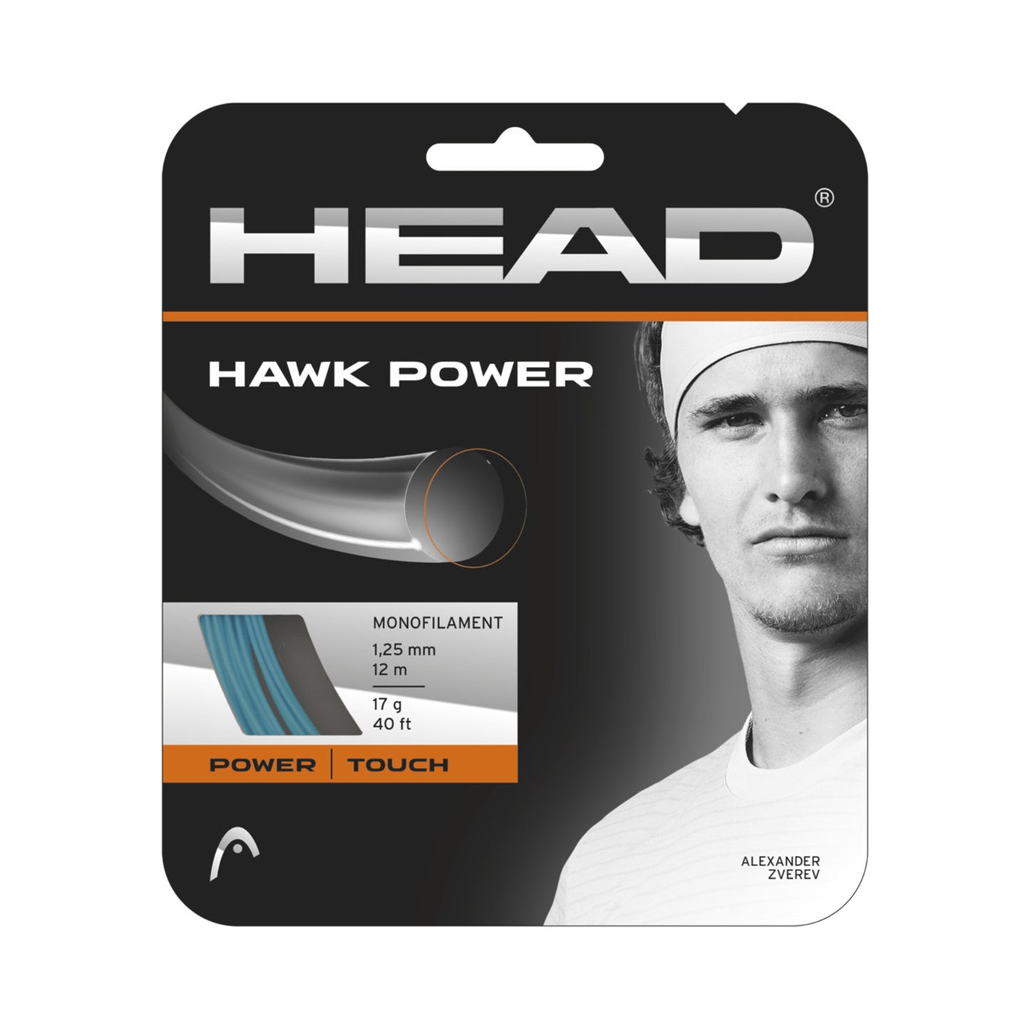 HEAD Hawk Power Zestaw naciągów 12m - petrolowy HEAD Hawk Power Zestaw naciągów 12m - petrolowy