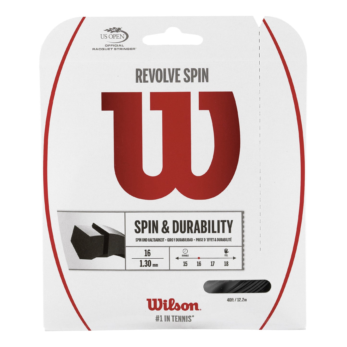 Wilson Revolve Spin Zestaw Naciągów 12,2m-Czarny Wilson Revolve Spin Zestaw Naciągów 12,2m-Czarny