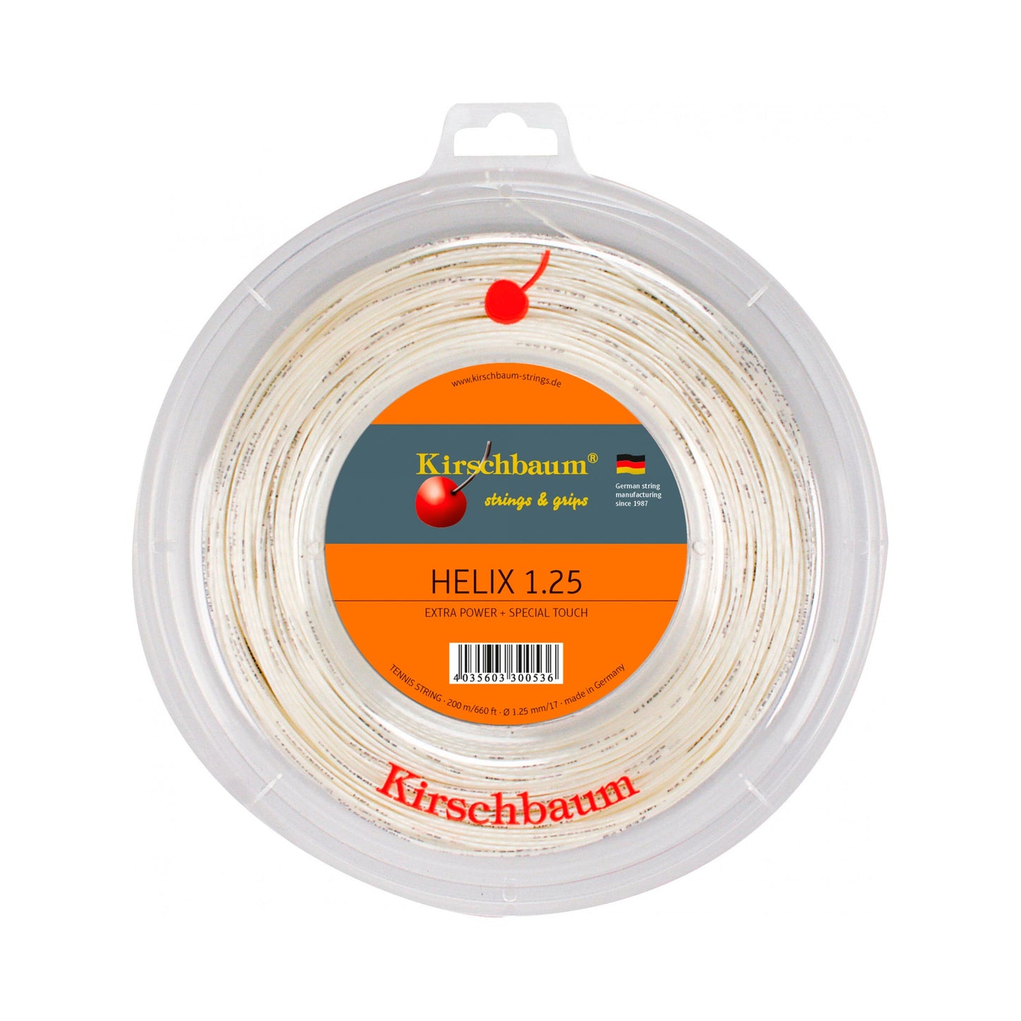 Kirschbaum Helix Szpula Do Naciągów 200m-Biały Kirschbaum Helix Szpula Do Naciągów 200m-Biały