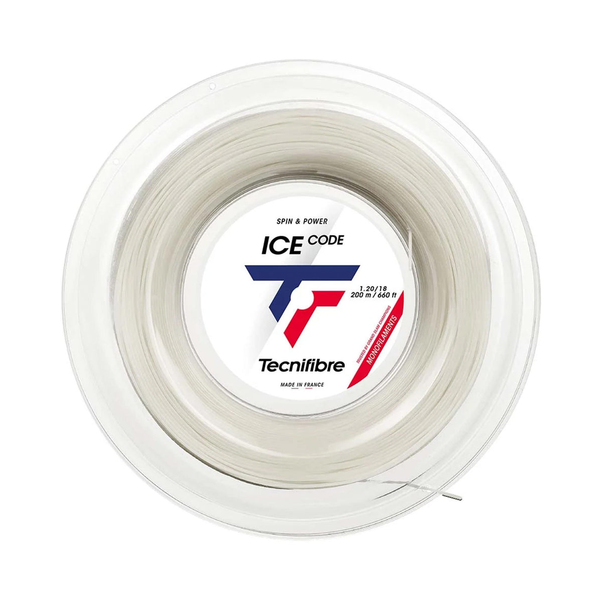 Tecnifibre Ice Code Szpula Do Naciągów 200m-Biały Tecnifibre Ice Code Szpula Do Naciągów 200m-Biały