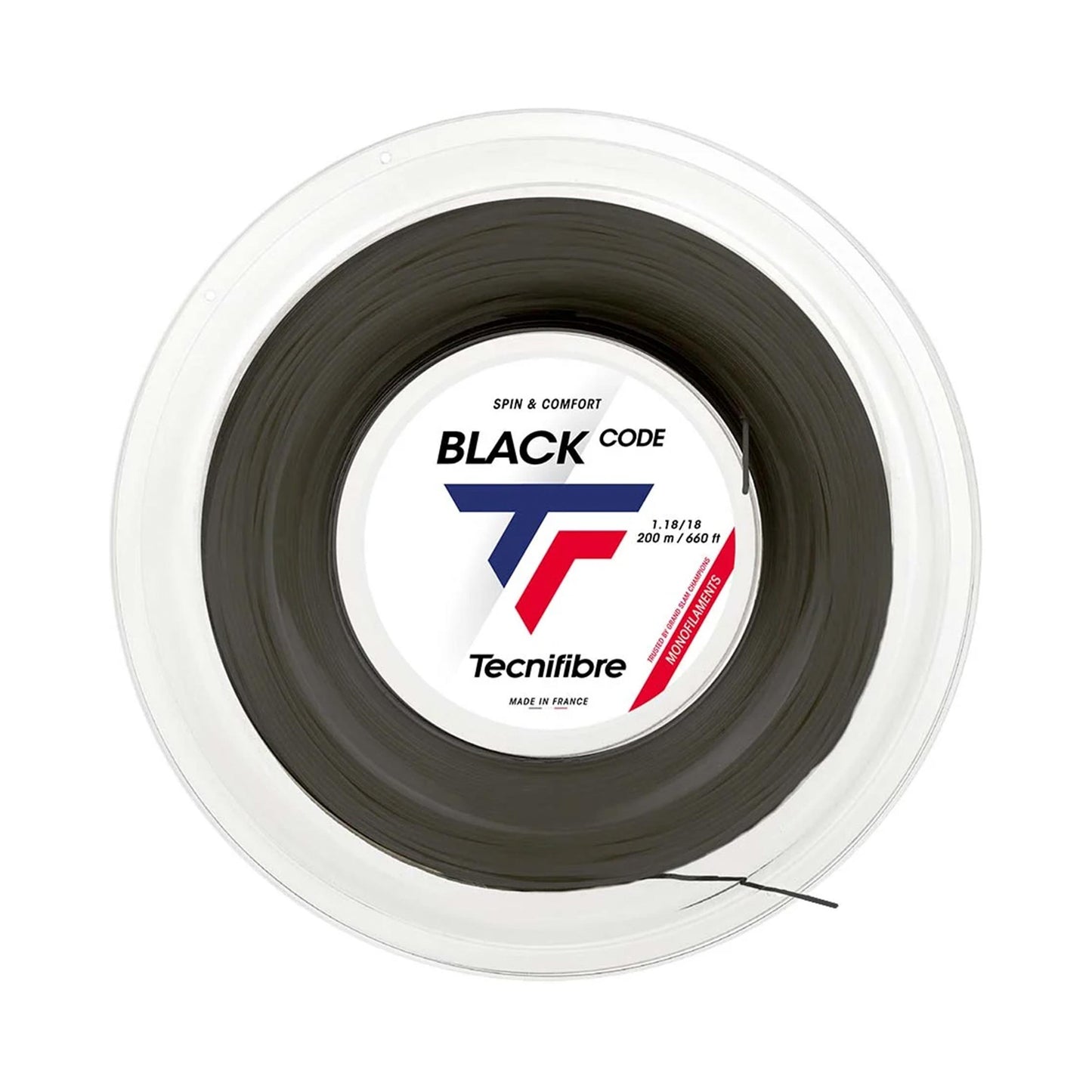 Tecnifibre Black Code 200m Szpula Do Naciągów-Czarny Tecnifibre Black Code 200m Szpula Do Naciągów-Czarny