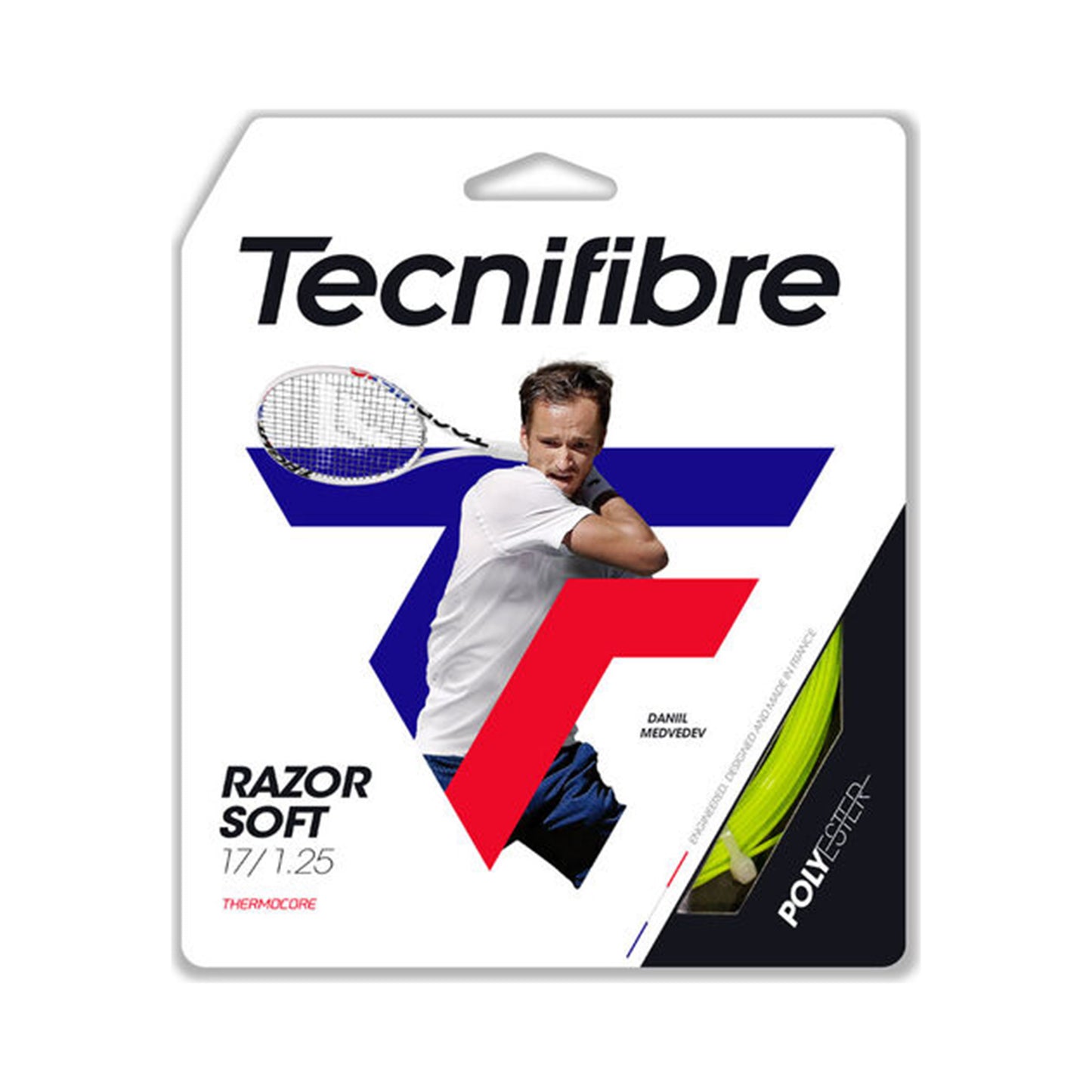 Tecnifibre Razor Soft 12m Zestaw Naciągów-Limonka Tecnifibre Razor Soft 12m Zestaw Naciągów-Limonka