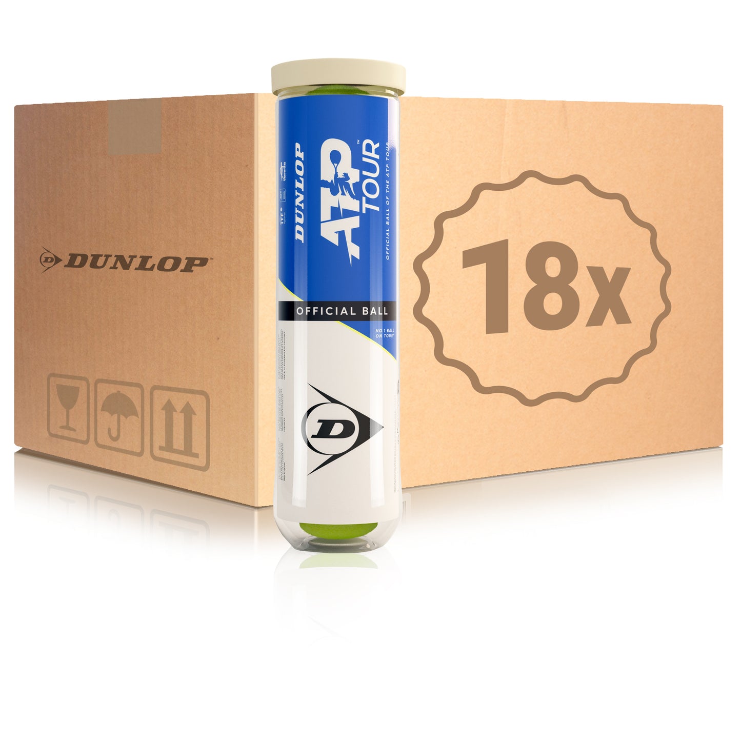 Dunlop 18x puszka 4 szt. ATP W KARTONIE Dunlop 18x puszka 4 szt. ATP W KARTONIE