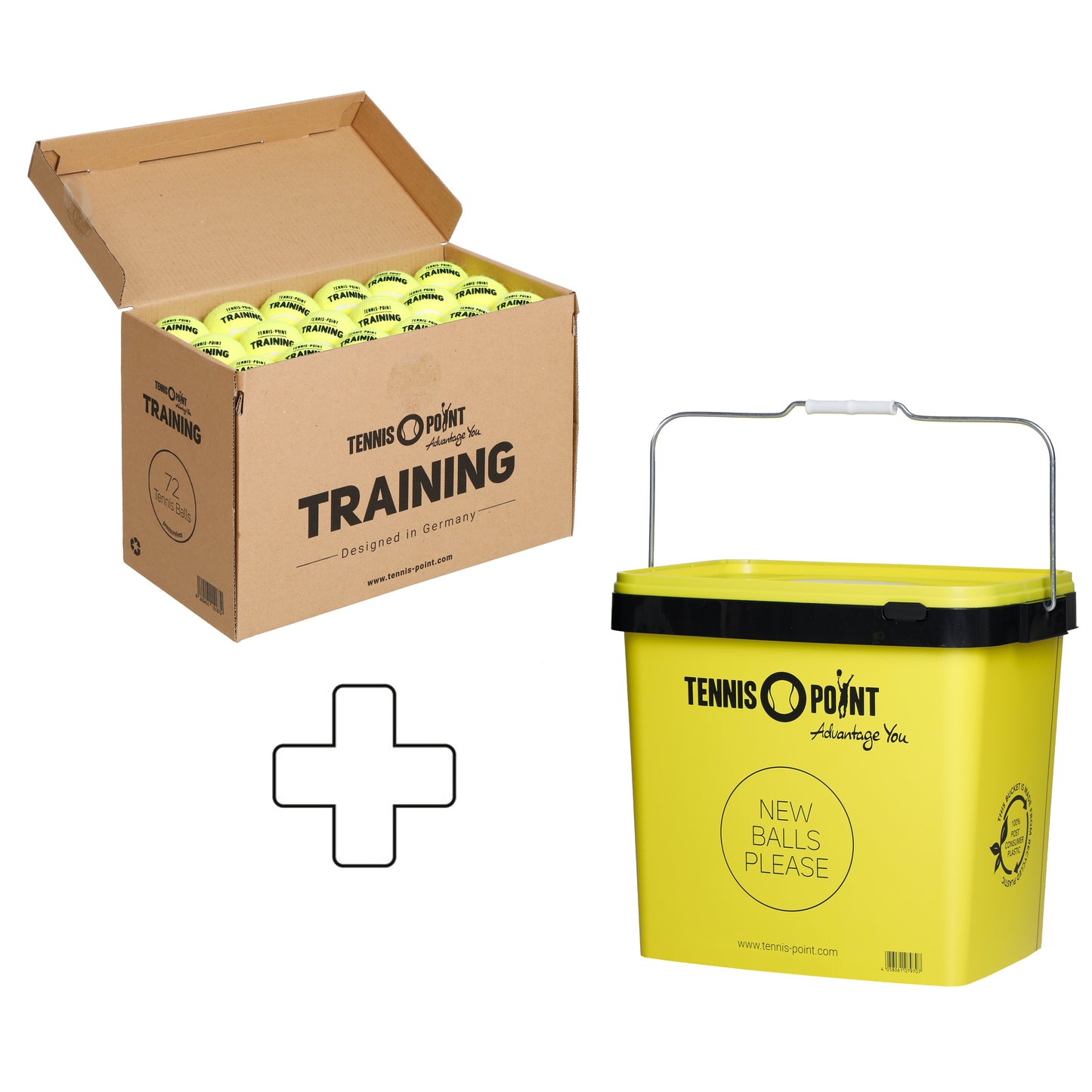 Tennis-Point Opakowanie 72 szt. Training PLUS WIADRO NA PIŁKI Tennis-Point Opakowanie 72 szt. Training PLUS WIADRO NA PIŁKI
