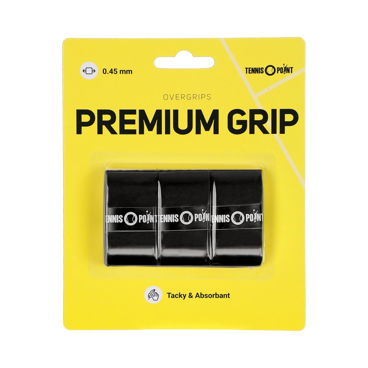 Tennis-Point Premium Grip Opakowanie 3 Szt.-Czarny Tennis-Point Premium Grip Opakowanie 3 Szt.-Czarny