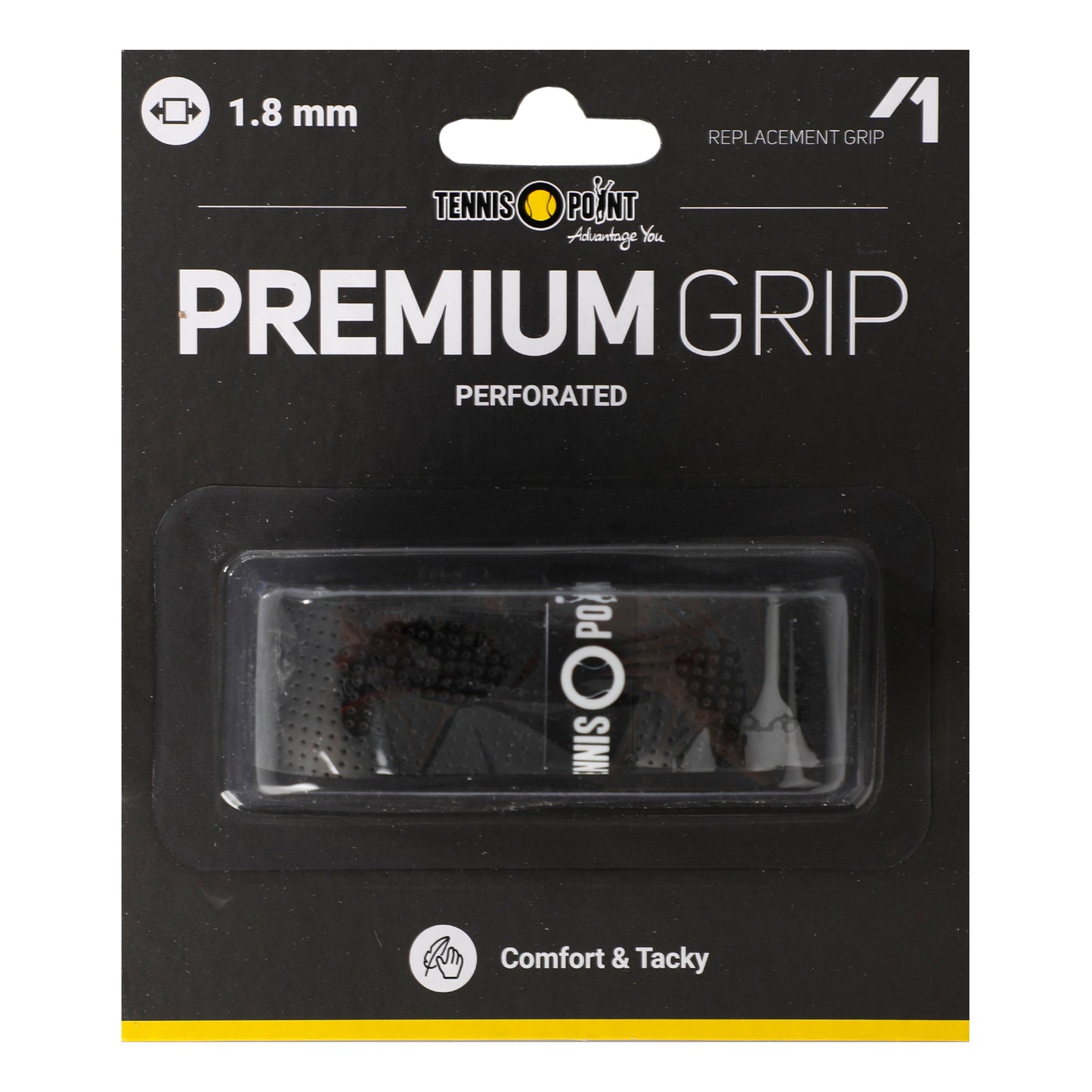 Tennis-Point Premium Grip Perforated Opakowanie 1 Szt.-Czarny Tennis-Point Premium Grip Perforated Opakowanie 1 Szt.-Czarny