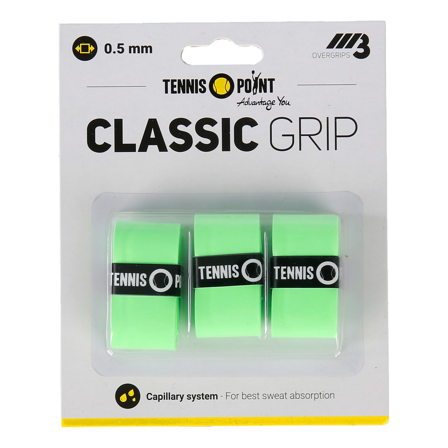 Tennis-Point Classic Grip Opakowanie 3 szt. - zieleń Tennis-Point Classic Grip Opakowanie 3 szt. - zieleń