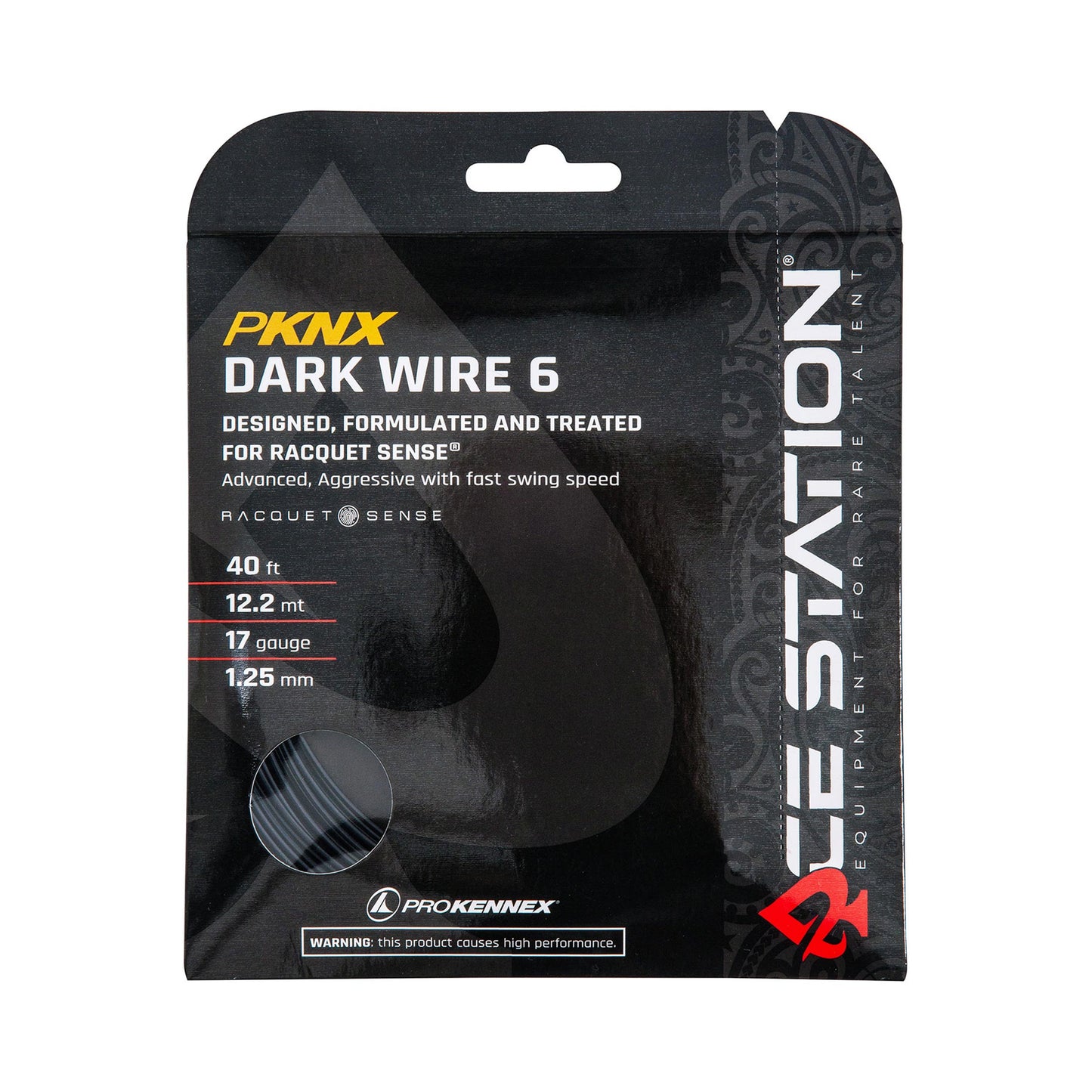 PROKENNEX Dark Wire 6 Zestaw Naciągów 12,2m-Czarny PROKENNEX Dark Wire 6 Zestaw Naciągów 12,2m-Czarny
