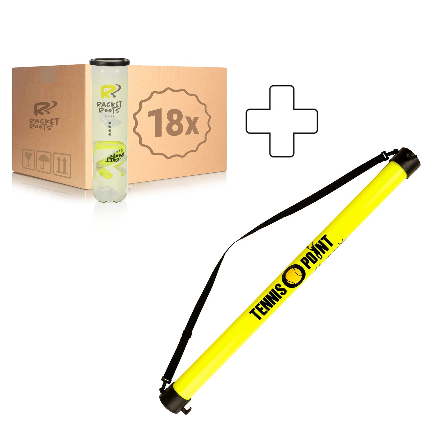 Racket Roots 18x puszka 4 szt. Club Tennisball PLUS RURA ZBIERAJĄCA PIŁKI Racket Roots 18x puszka 4 szt. Club Tennisball PLUS RURA ZBIERAJĄCA PIŁKI