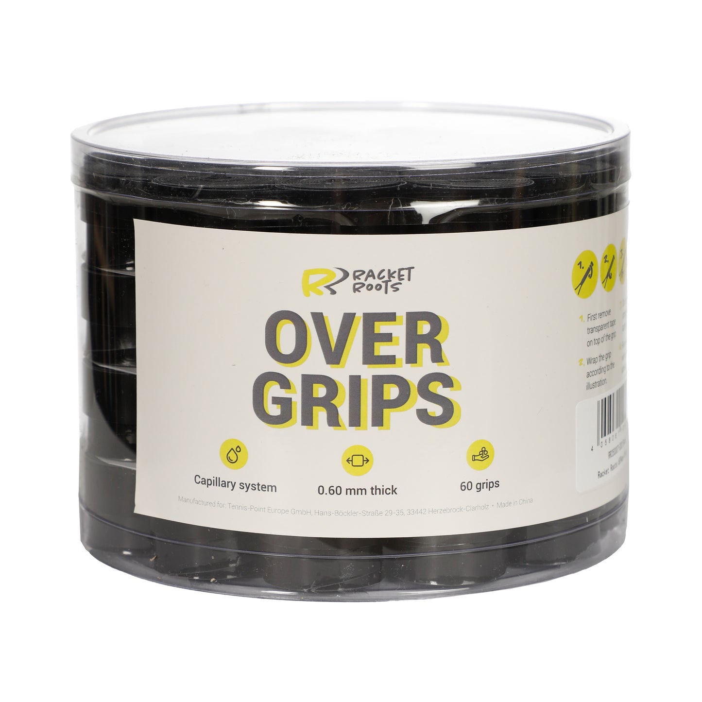 Racket Roots RR Grip Opakowanie 60 Szt.-Czarny Racket Roots RR Grip Opakowanie 60 Szt.-Czarny