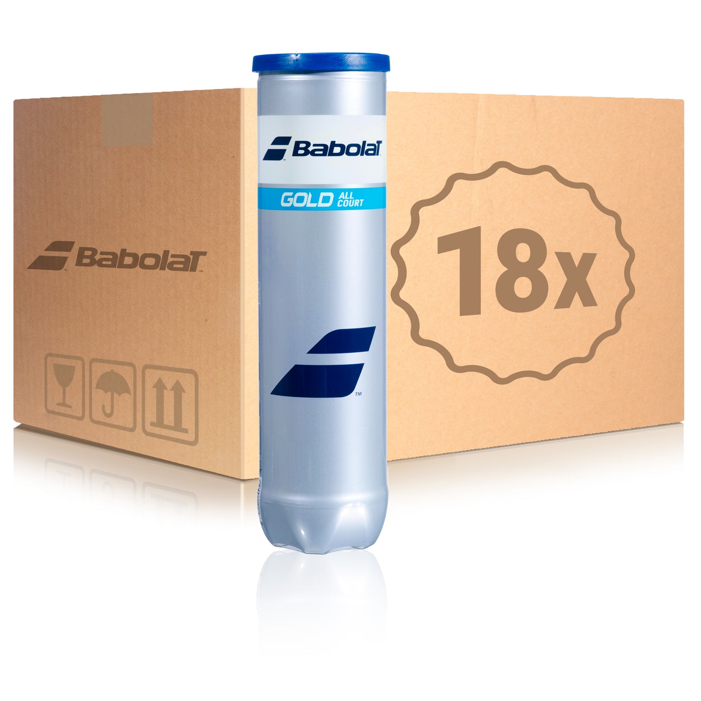 Babolat 18x puszka 4 szt. Gold All Court X 4 W KARTONIE Babolat 18x puszka 4 szt. Gold All Court X 4 W KARTONIE