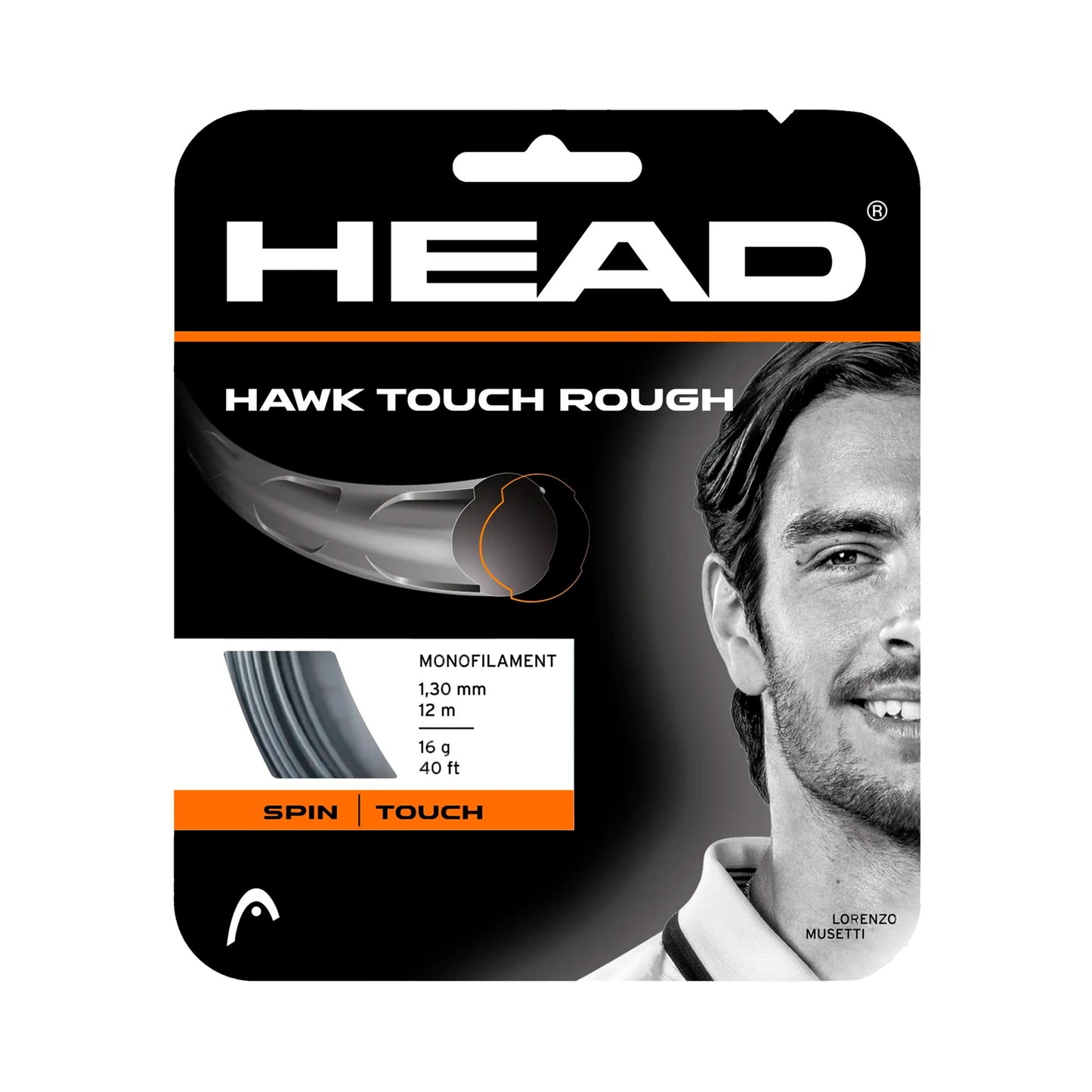 HEAD Hawk Touch Rough Zestaw naciągów 12m - czarny HEAD Hawk Touch Rough Zestaw naciągów 12m - czarny