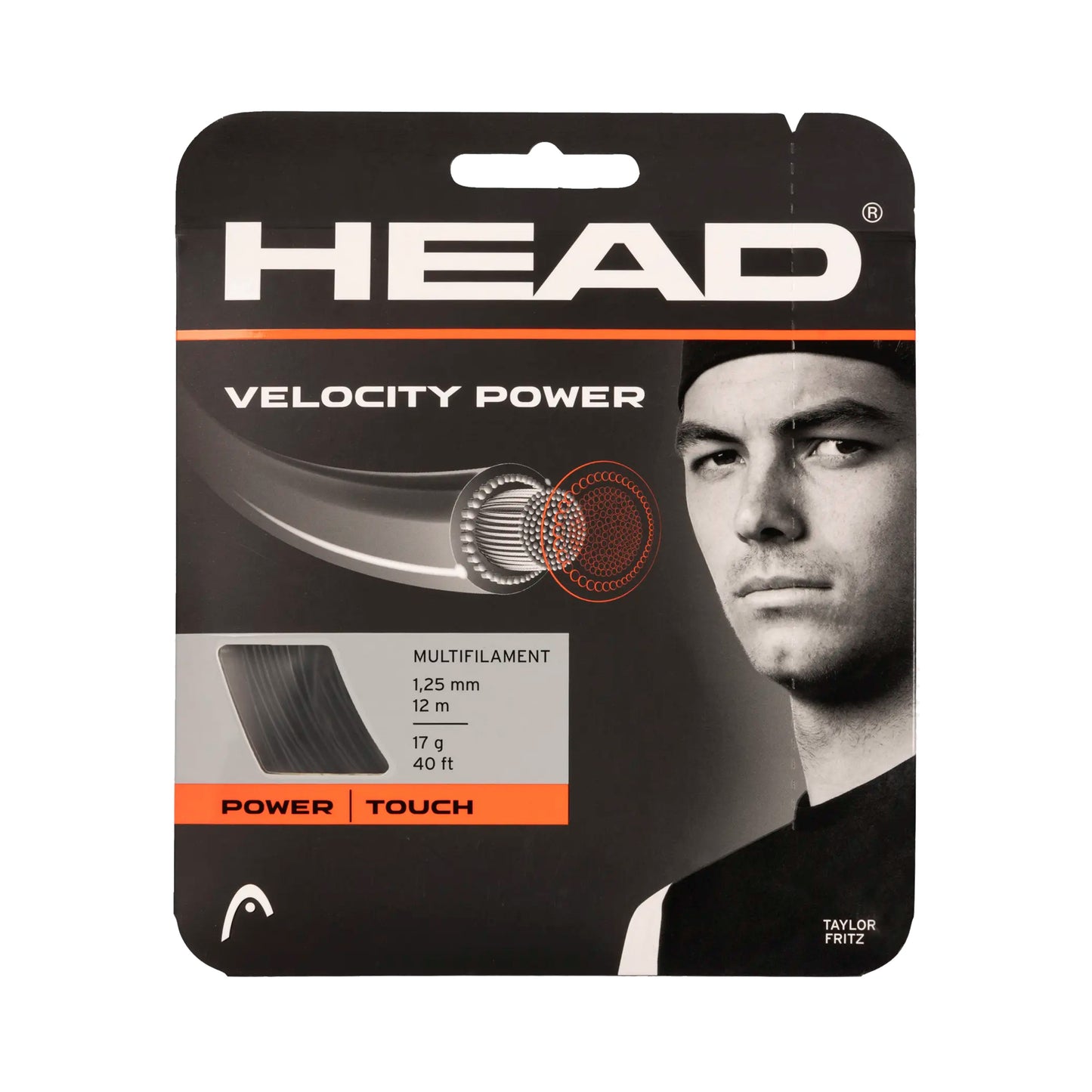 HEAD Velocity MLT Power Zestaw naciągów 12m - czarny HEAD Velocity MLT Power Zestaw naciągów 12m - czarny