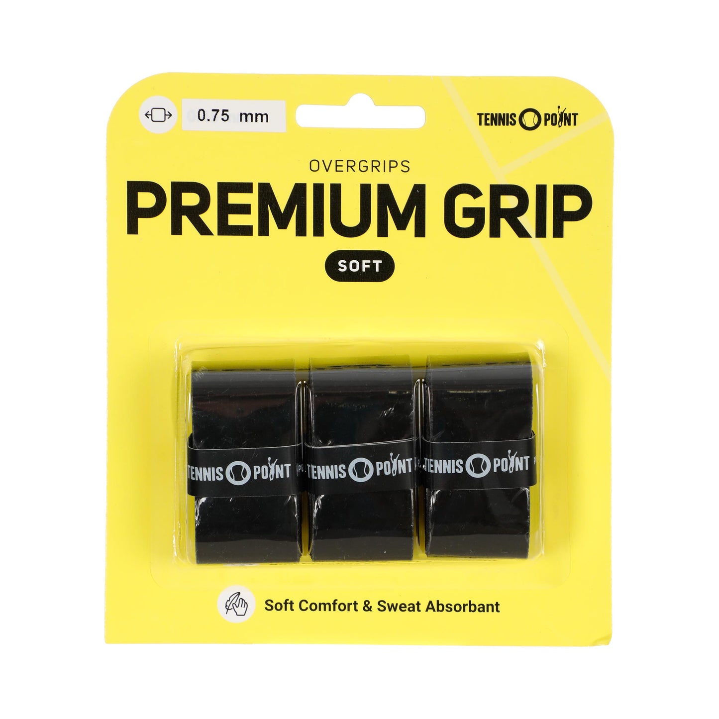 Tennis-Point Premium Soft Opakowanie 3 szt. - czarny Tennis-Point Premium Soft Opakowanie 3 szt. - czarny