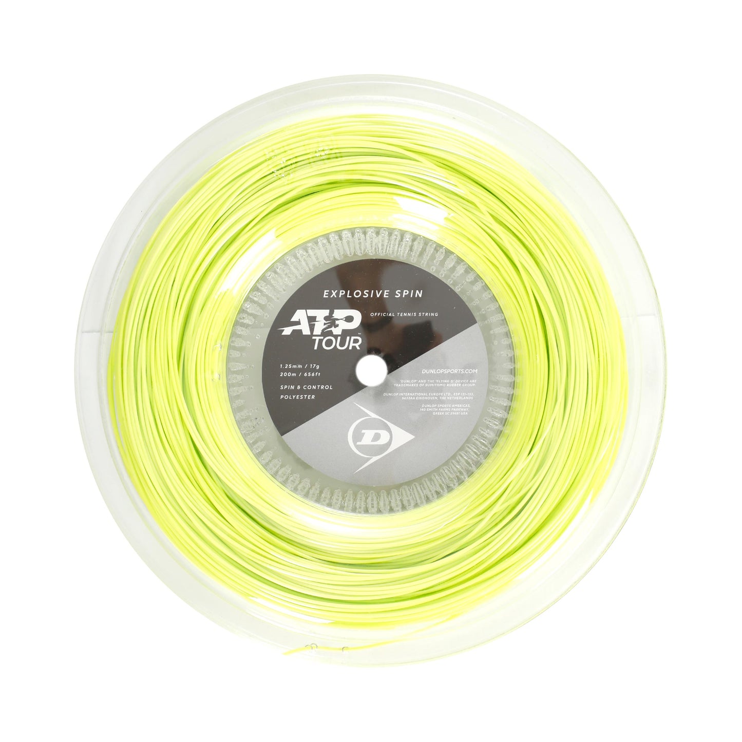 Dunlop Explosive Spin Szpula do naciągów 200m - żółty Dunlop Explosive Spin Szpula do naciągów 200m - żółty