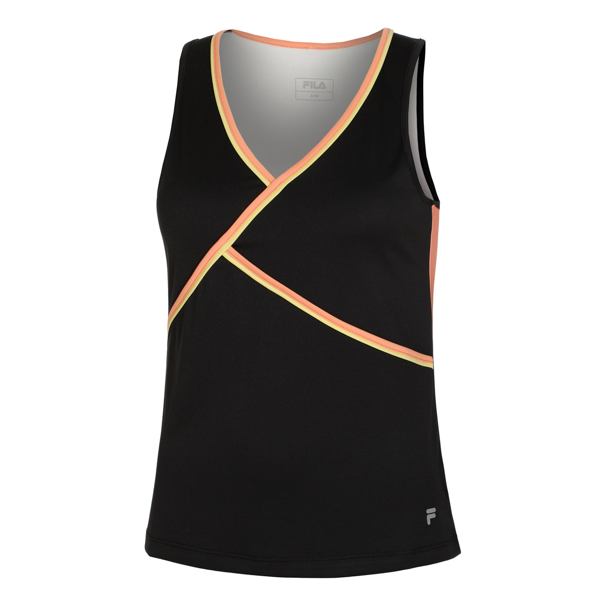 Fila Khai Tank top Kobiety - czarny, pomarańczowy