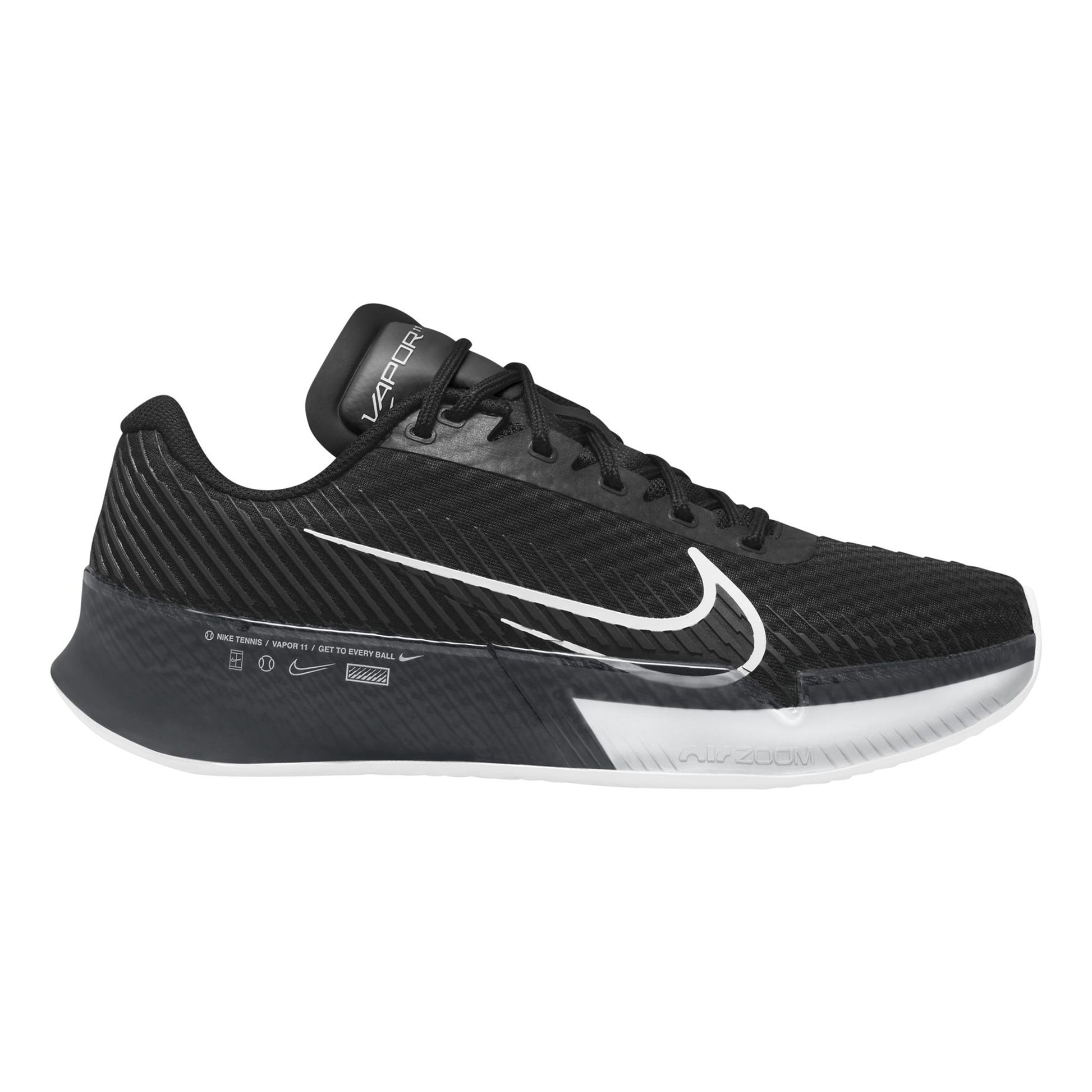 Nike Zoom Vapor 11 Buty Do Tenisa Ziemnego Kobiety-Czarny,Biały