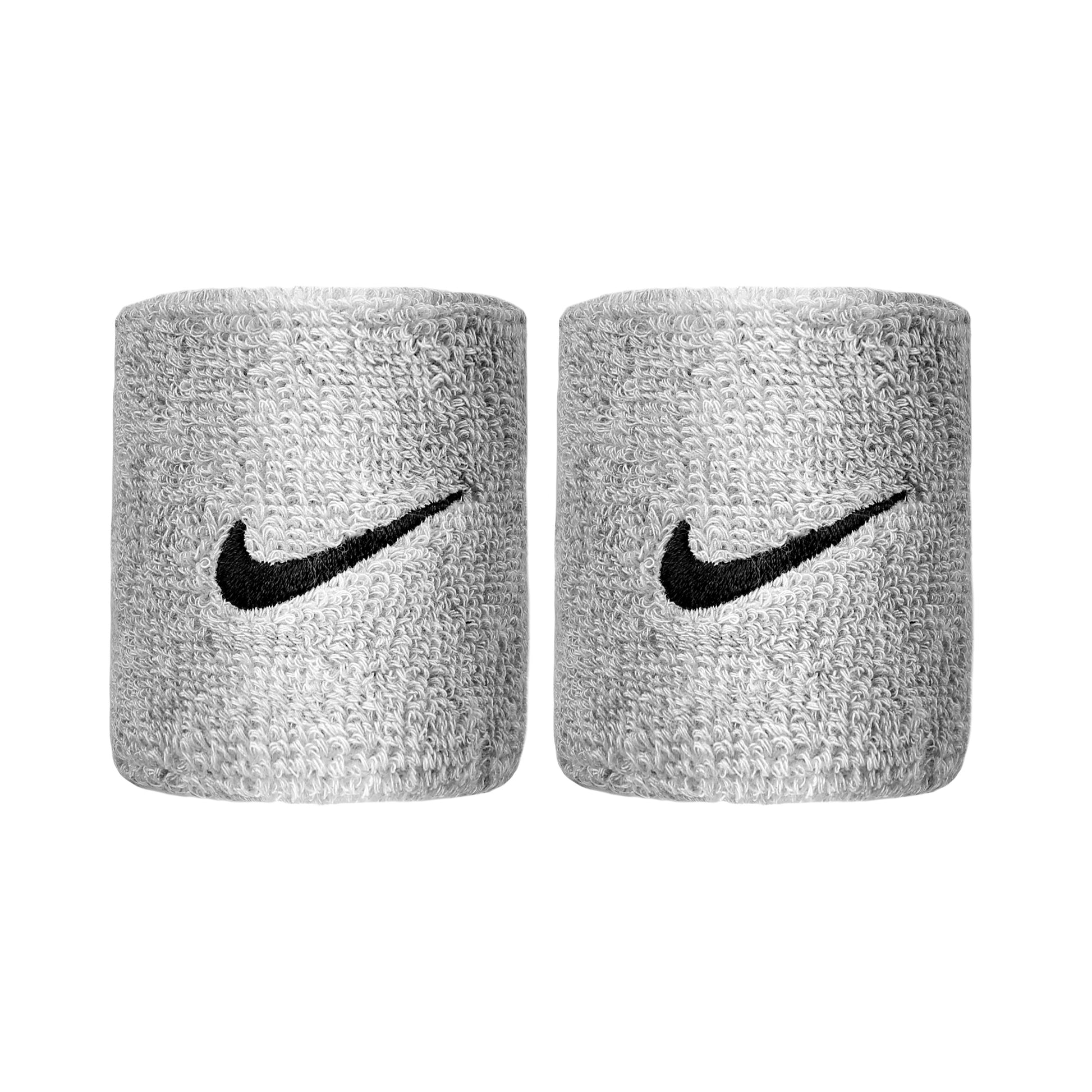 Nike Swoosh Opaska przeciwpotna Opakowanie 2 szt. krótki - jasnoszary, czarny