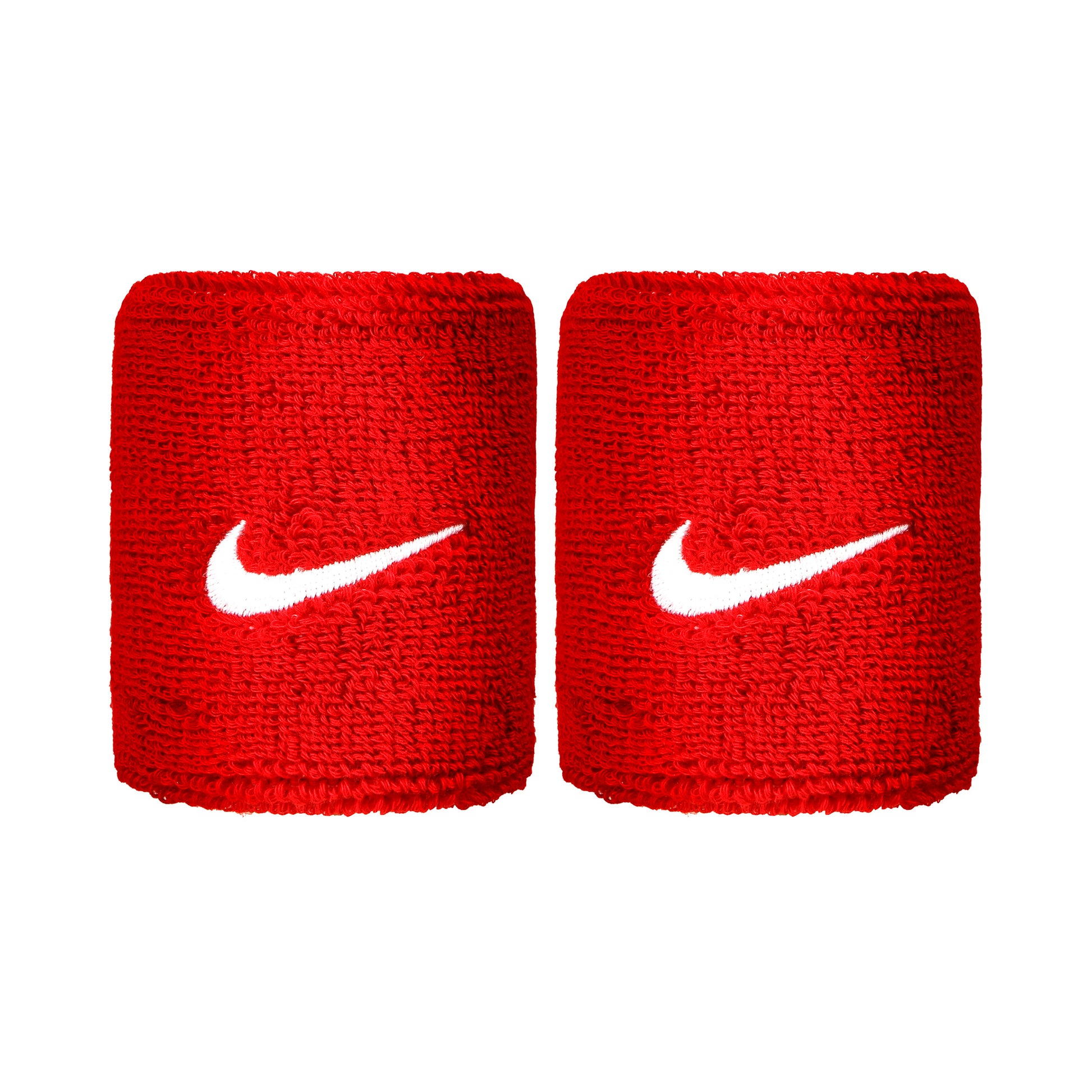 Nike Swoosh Opaska przeciwpotna Opakowanie 2 szt. krótki - czerwony, biały