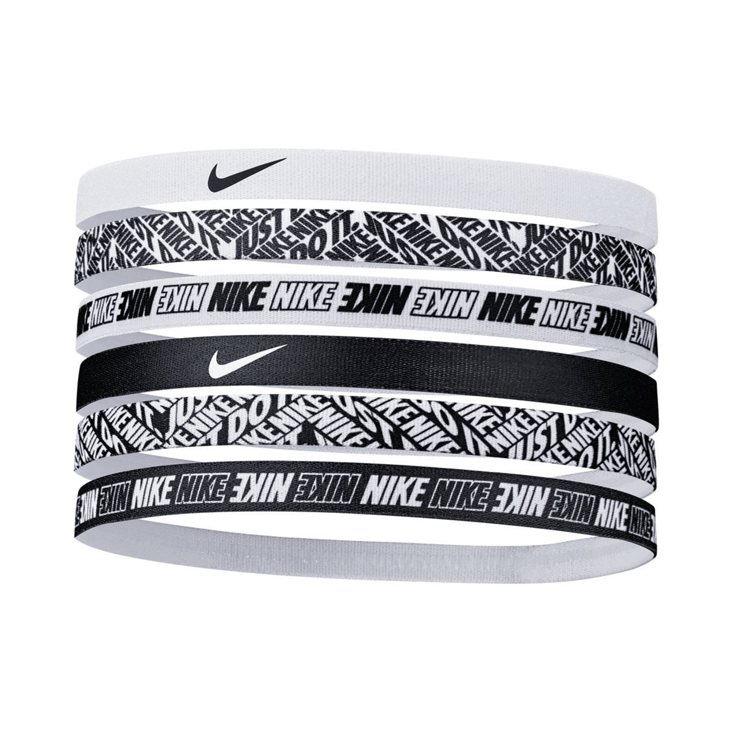 Nike Printed Opaska Do Włosów Opakowanie 6 Szt.-Biały,Czarny