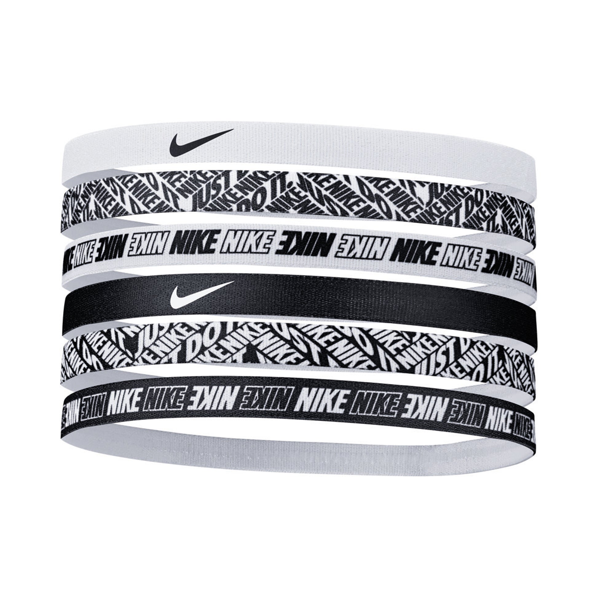 Nike Printed Opaska Do Włosów Opakowanie 6 Szt.-Biały,Czarny