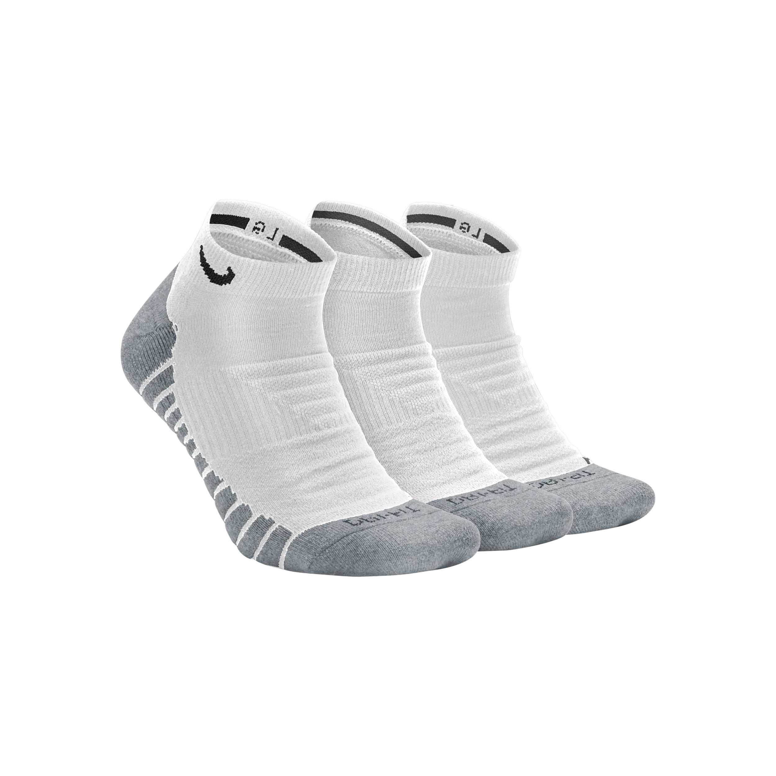 Nike Everyday Max Cushion No-Show Skarpety tenisowe Opakowanie 3 szt. Unisex - biały, szary