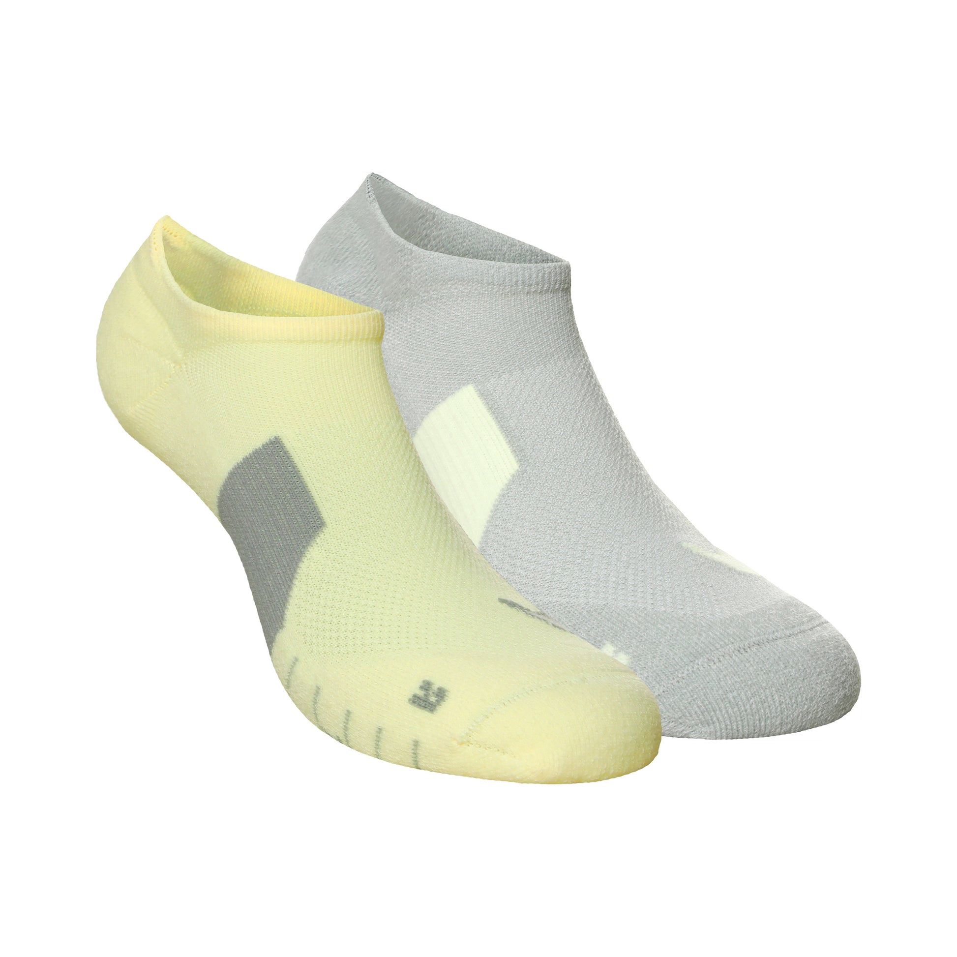 Nike Dri-Fit Multiplier No-Show Socks Skarpety do biegania Opakowanie 2 szt. Unisex - szary, żółty