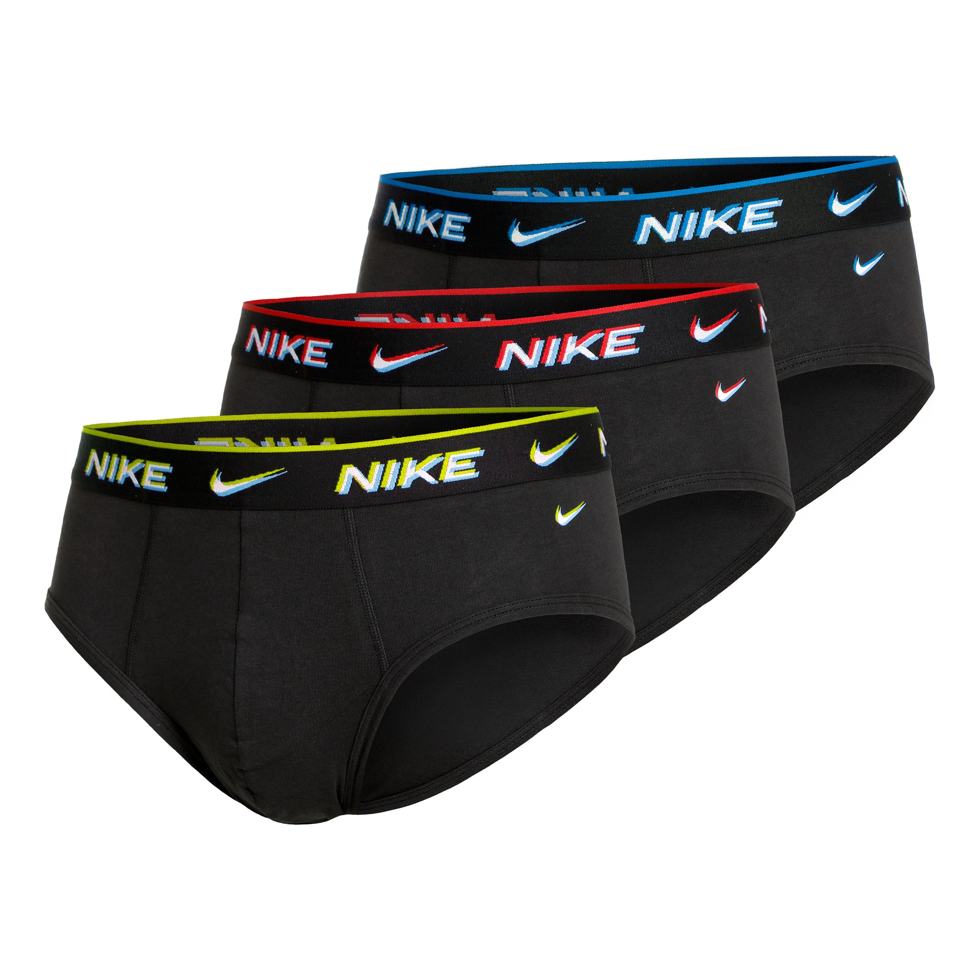 Nike Everyday Cotton Stretch Brief Majtki Opakowanie 3 szt. Mężczyźni - czarny, wielokolorowy