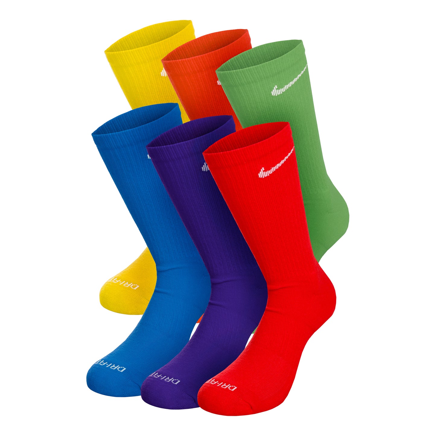 Nike Everyday Plus Cushioned Crew Skarpety sportowe Opakowanie 6 szt. Mężczyźni - żółty, zieleń