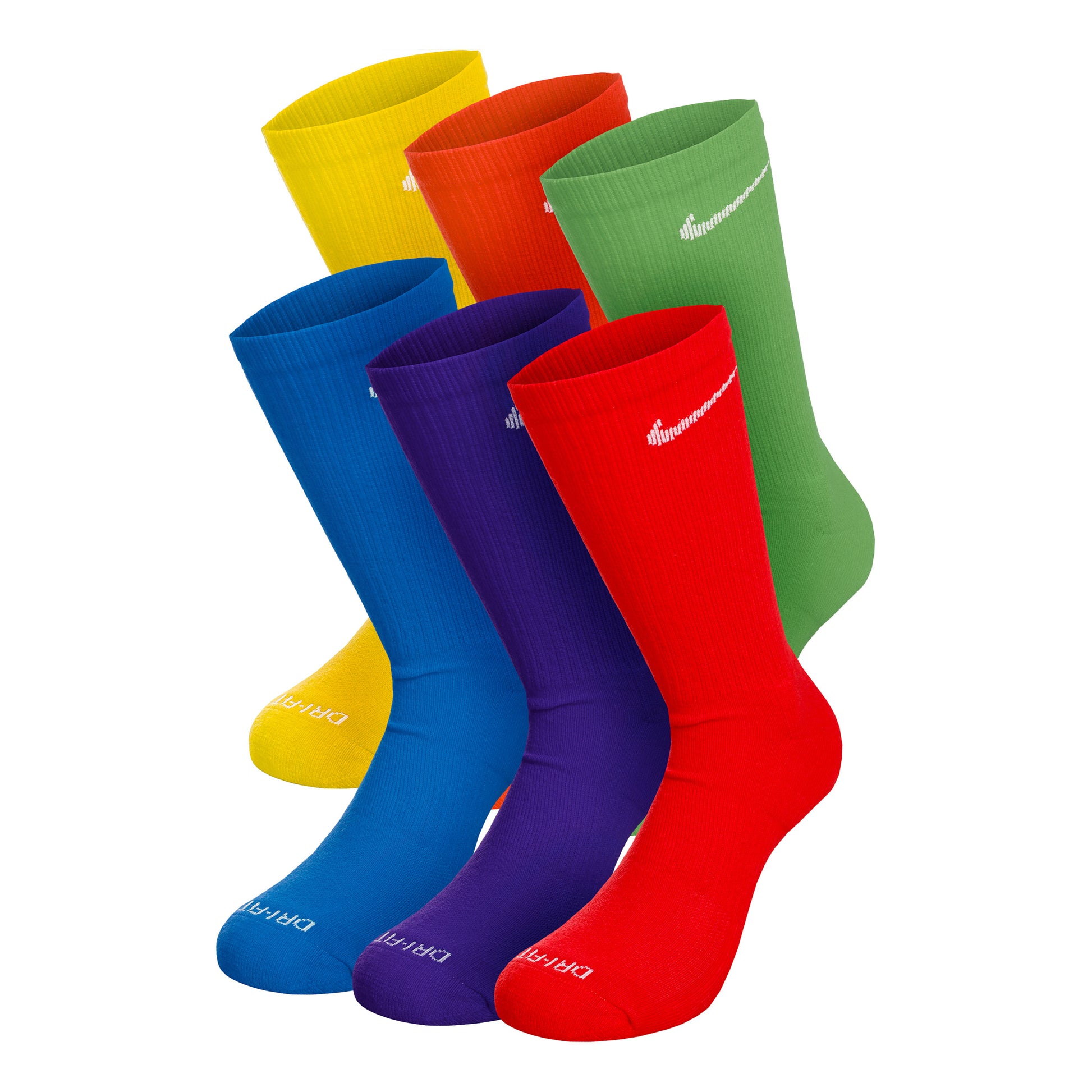 Nike Everyday Plus Cushioned Crew Skarpety sportowe Opakowanie 6 szt. Mężczyźni - żółty, zieleń