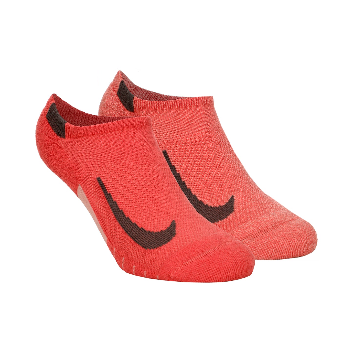 Nike Dri-Fit Multiplier No-Show Socks Skarpety do biegania Opakowanie 2 szt. Unisex - czerwony, pomarańczowy