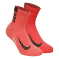 Dri-Fit Multiplier No-Show Socks Skarpety do biegania Opakowanie 2 szt. Unisex - koral, czerwony