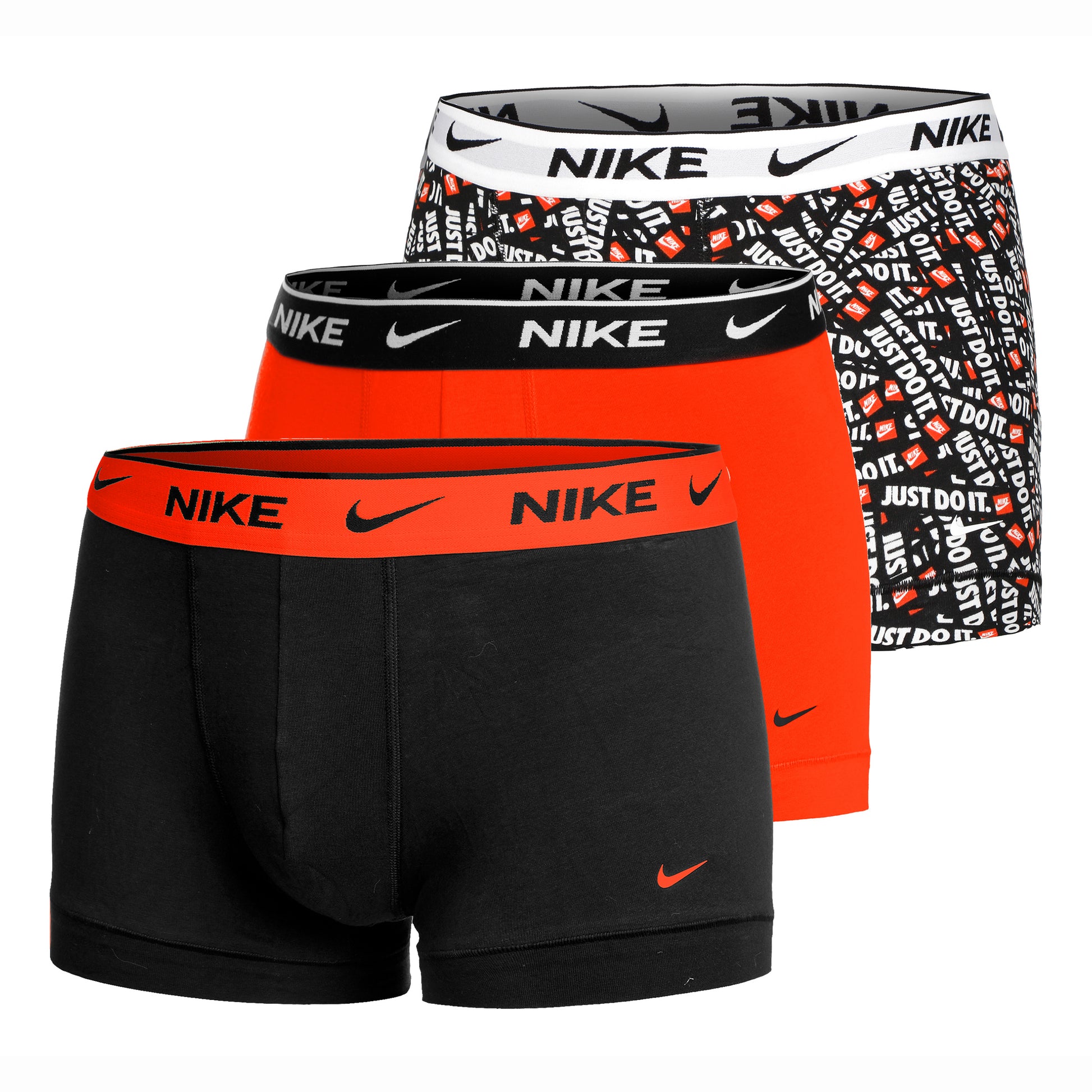Nike Everyday Stretch Trunk Bokserki sportowe Opakowanie 3 szt. Mężczyźni - neonowy czerwony, wielokolorowy