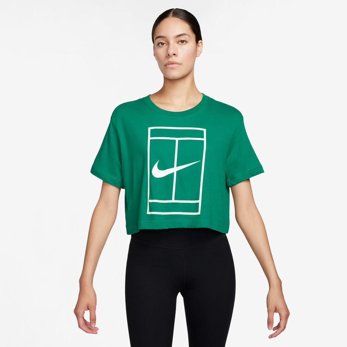 Nike Dri-Fit Heritage Crop Koszulka Kobiety - zieleń, biały