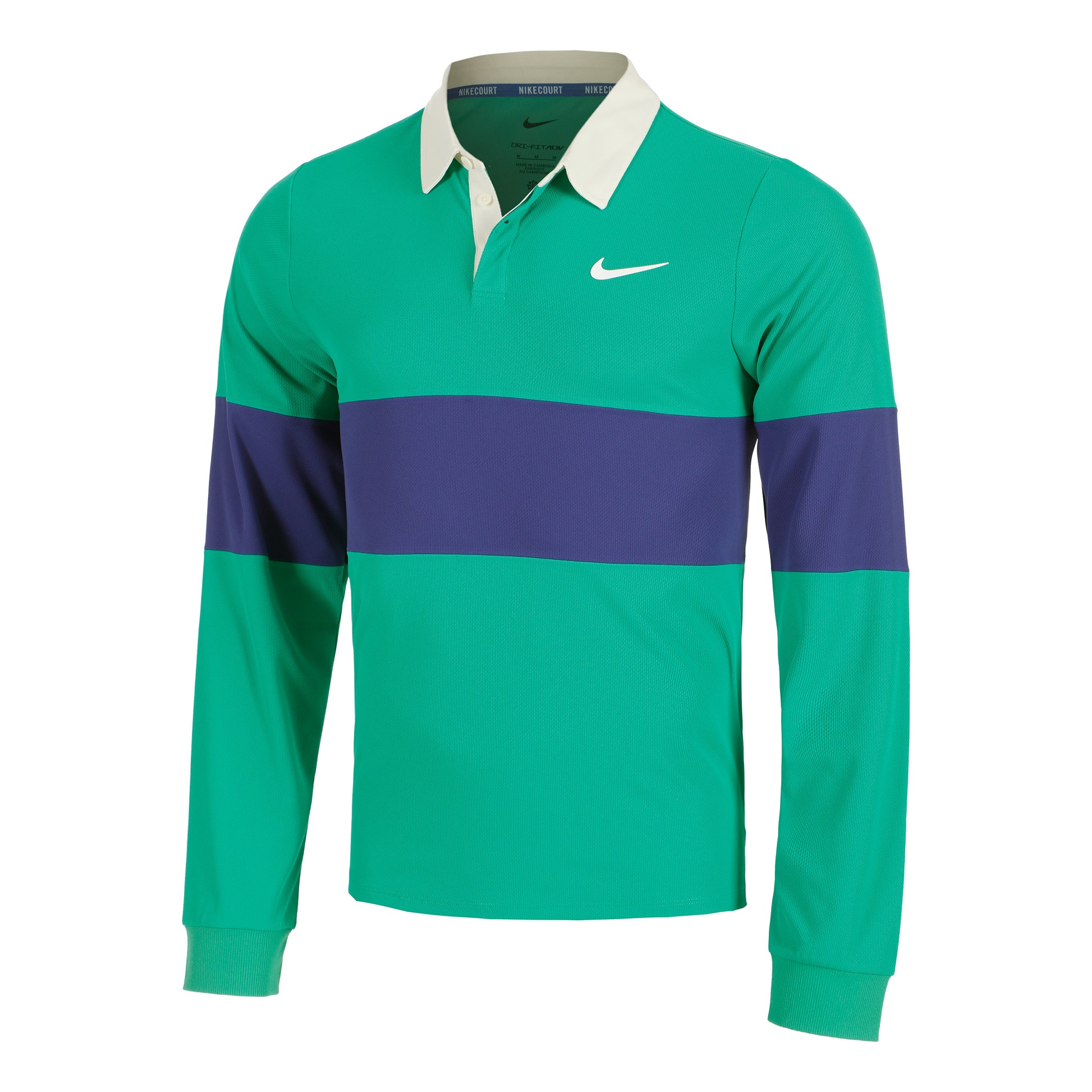 Nike Court Dri-Fit Advantage Slam Długi Rękaw Mężczyźni - zieleń, niebieski