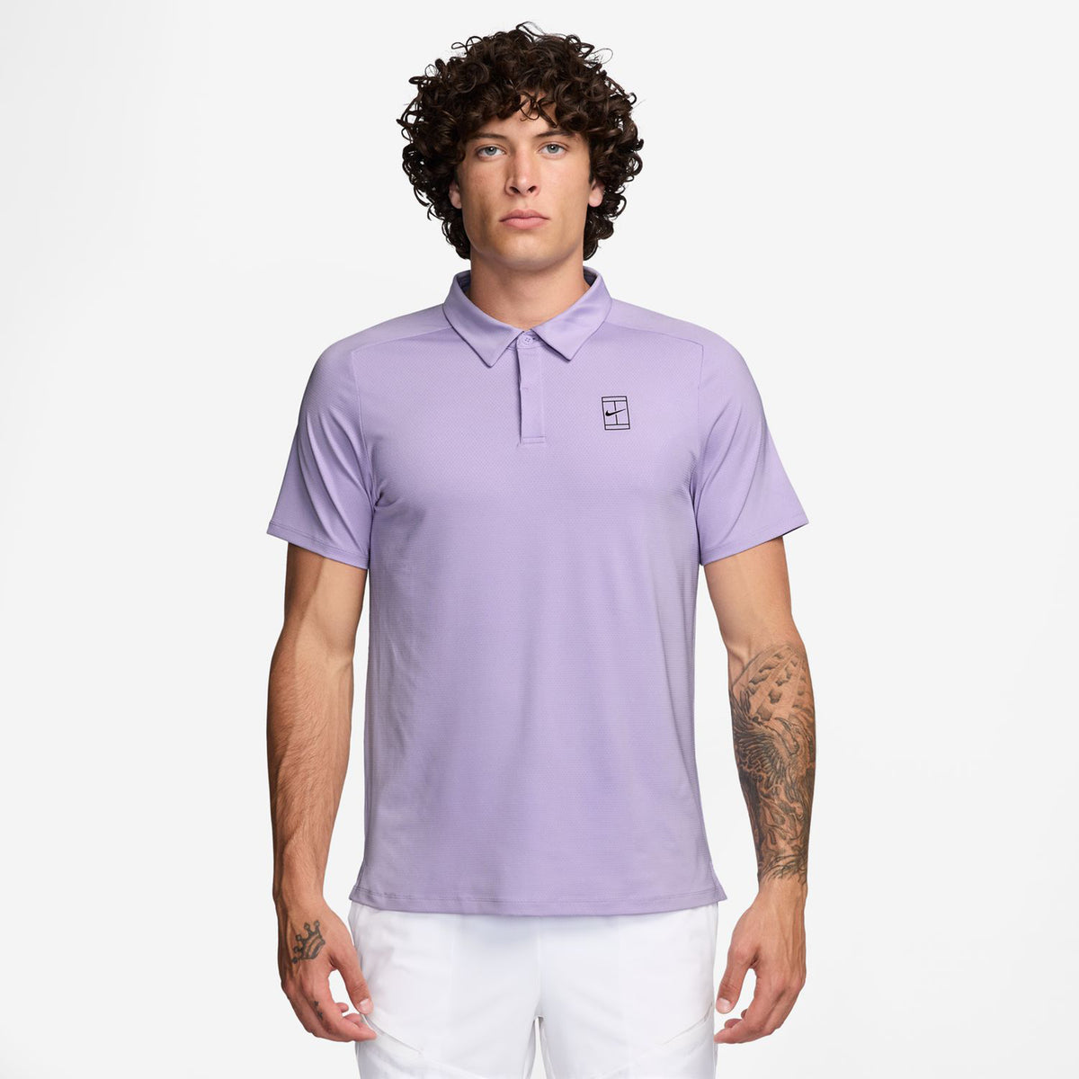 Nike Court Dri-FIT Advantage Polo Mężczyźni-Liliowy,Czarny
