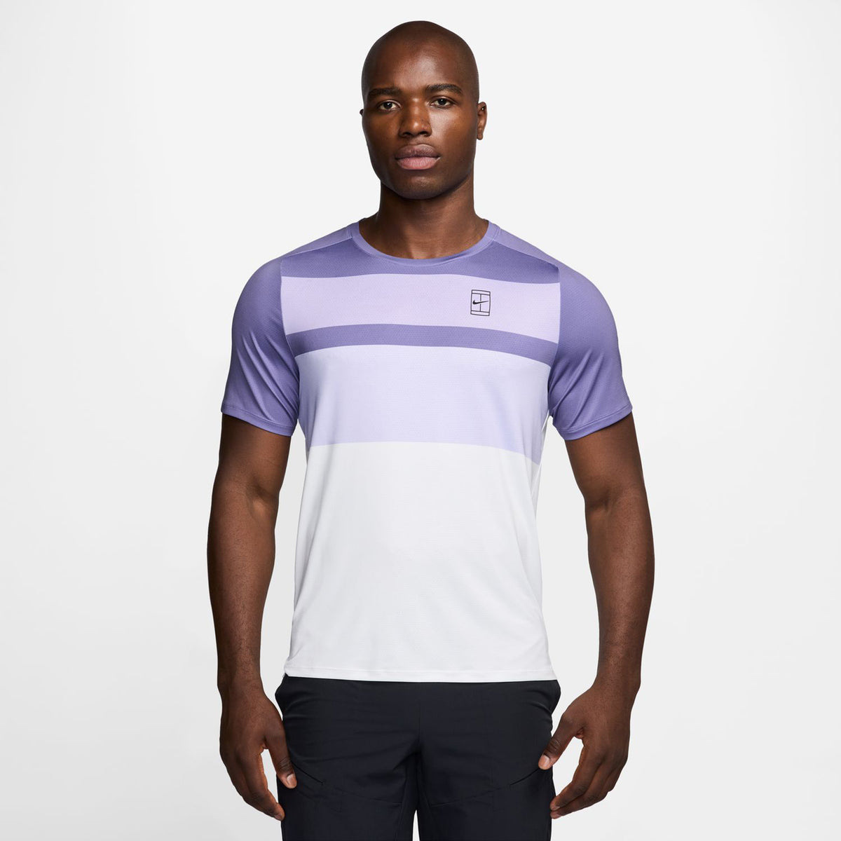 Nike Court Dri-FIT Advantage Print Koszulka Mężczyźni - liliowy, biały