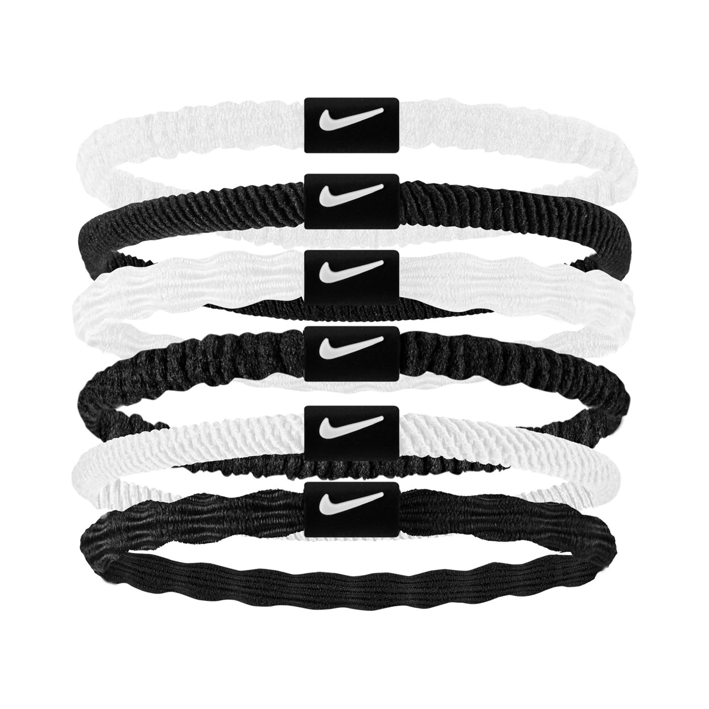 Nike Flex Hair Tie Opaska Do Włosów Opakowanie 6 Szt.-Biały,Czarny