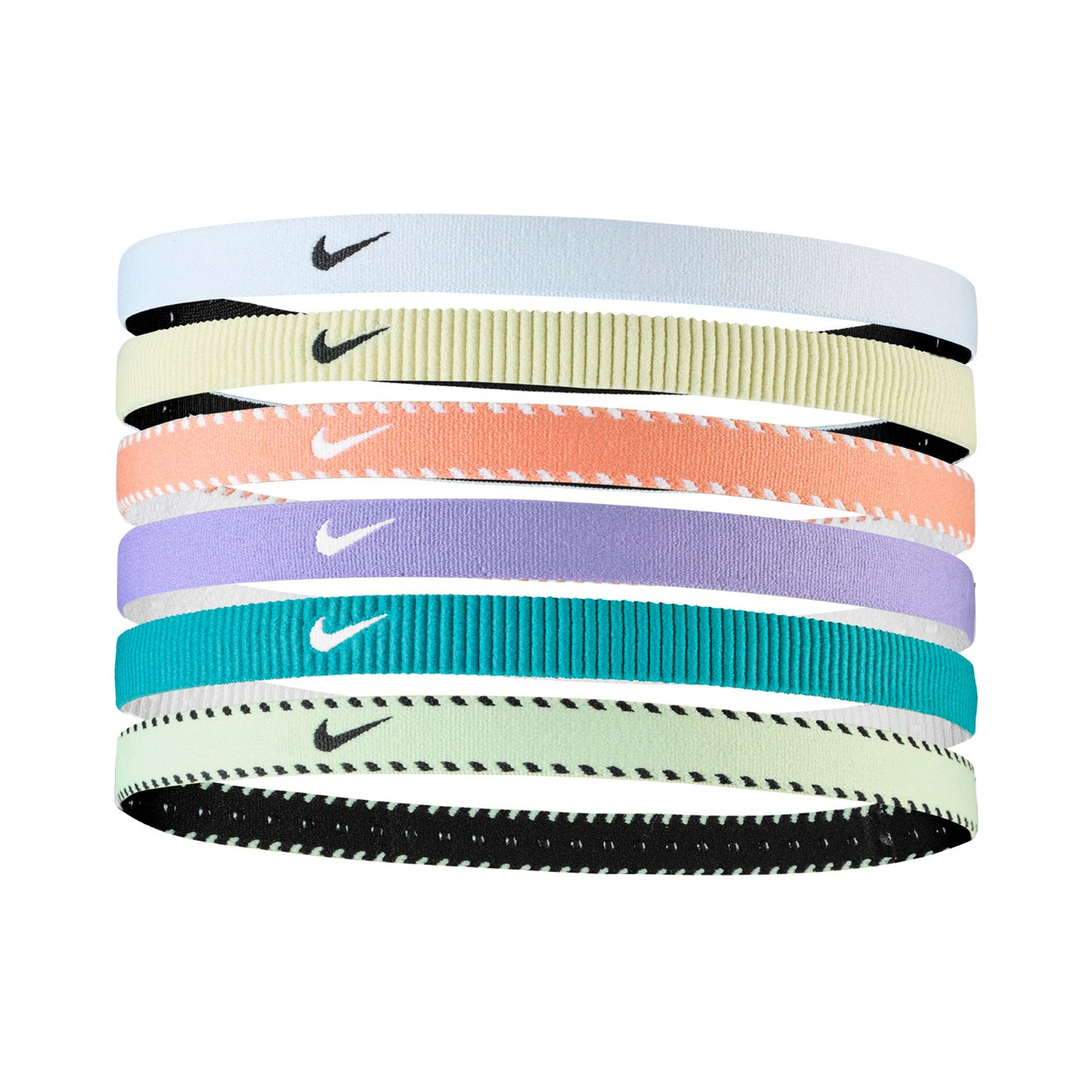Nike Nike Flex Classic Opaska Do Włosów Opakowanie 6 Szt.-Fioletowy,Biały