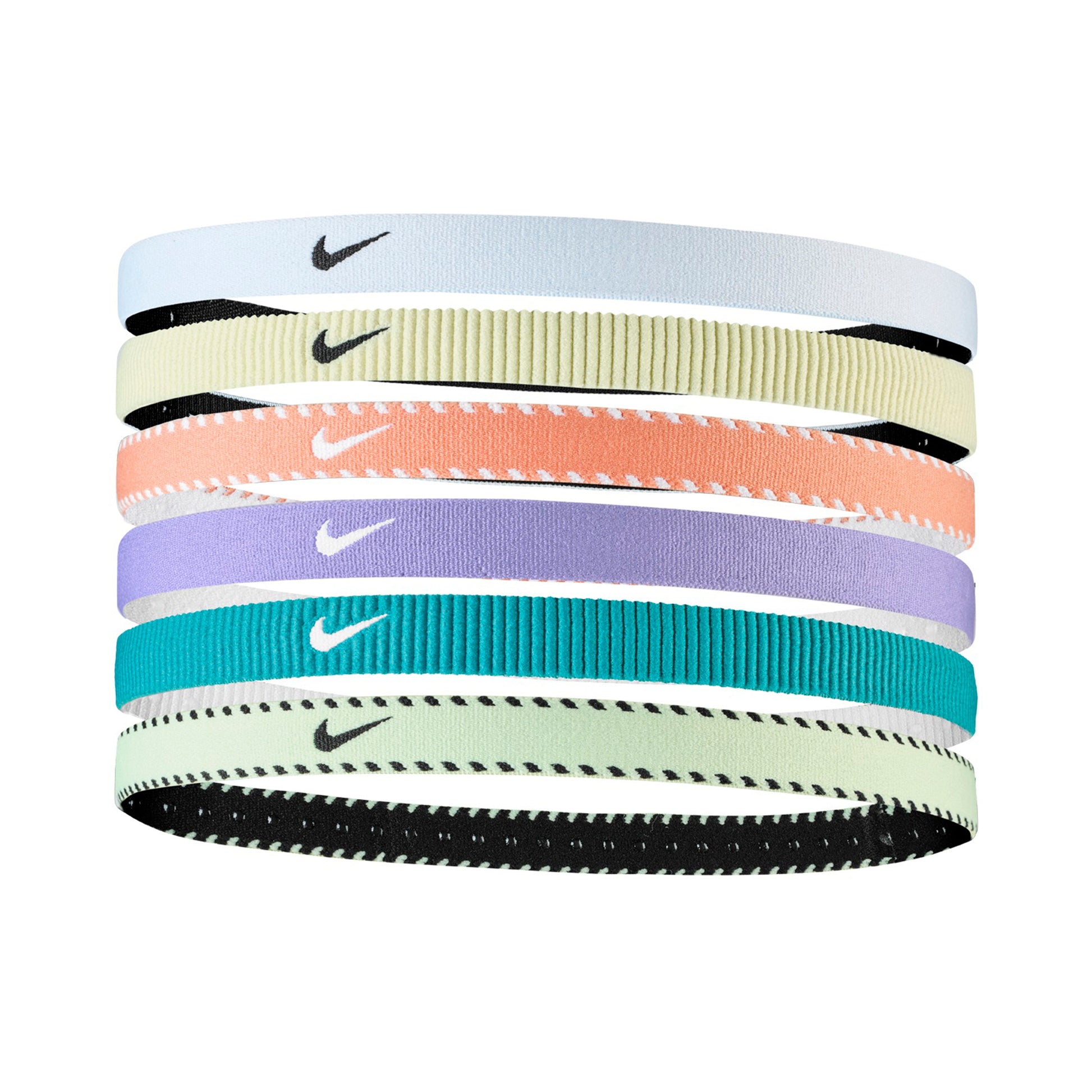 Nike Nike Flex Classic Opaska Do Włosów Opakowanie 6 Szt.-Fioletowy,Biały