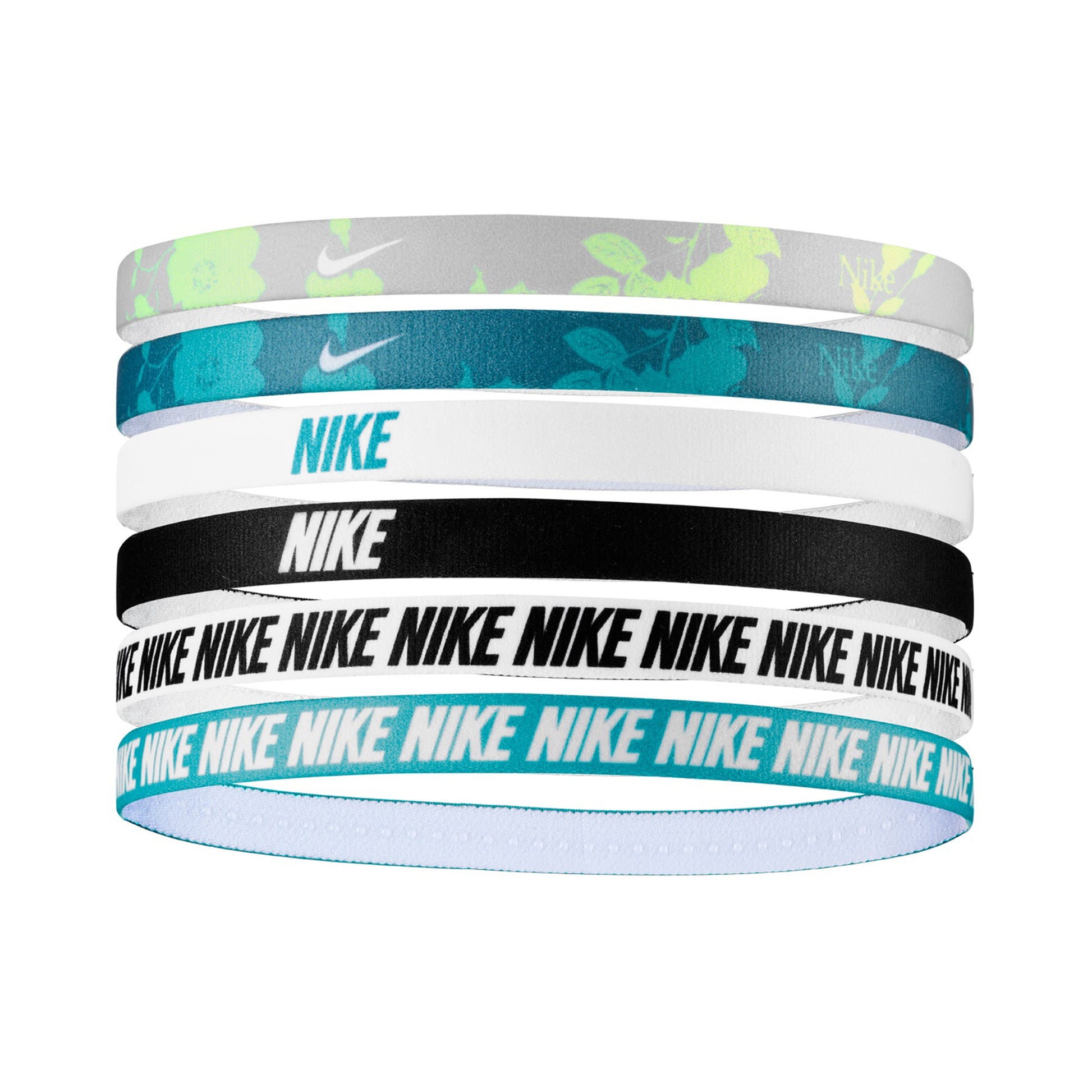 Nike Nike Flex Classic Printed Opaska Do Włosów Opakowanie 6 Szt.-Żółty,Zieleń
