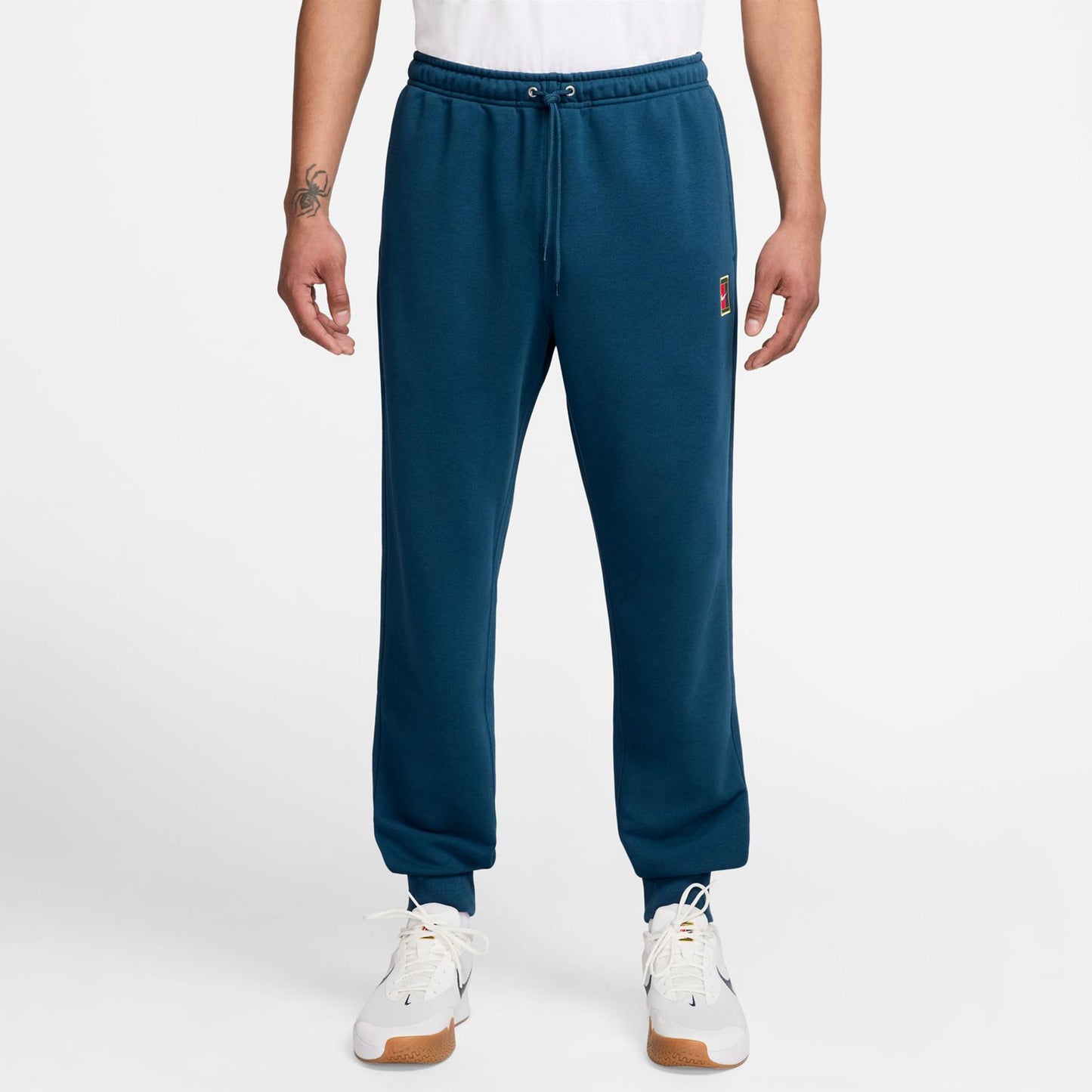 Nike Court Dri-Fit Heritage Fleece Spodnie Dresowe Mężczyźni-Niebiesko-szary