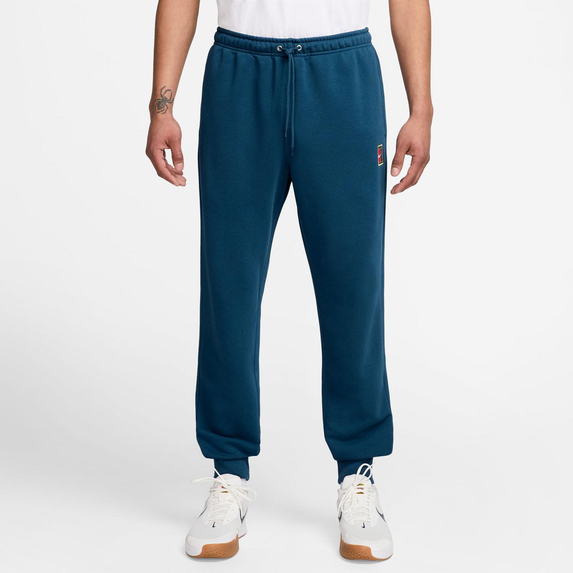 Nike Court Dri-Fit Heritage Fleece Spodnie Dresowe Mężczyźni-Niebiesko-szary