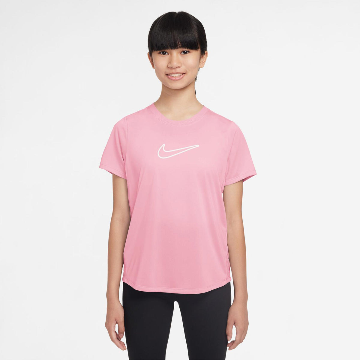 Nike Dri-Fit One Koszulka Dziewczynki-Róż,Biały