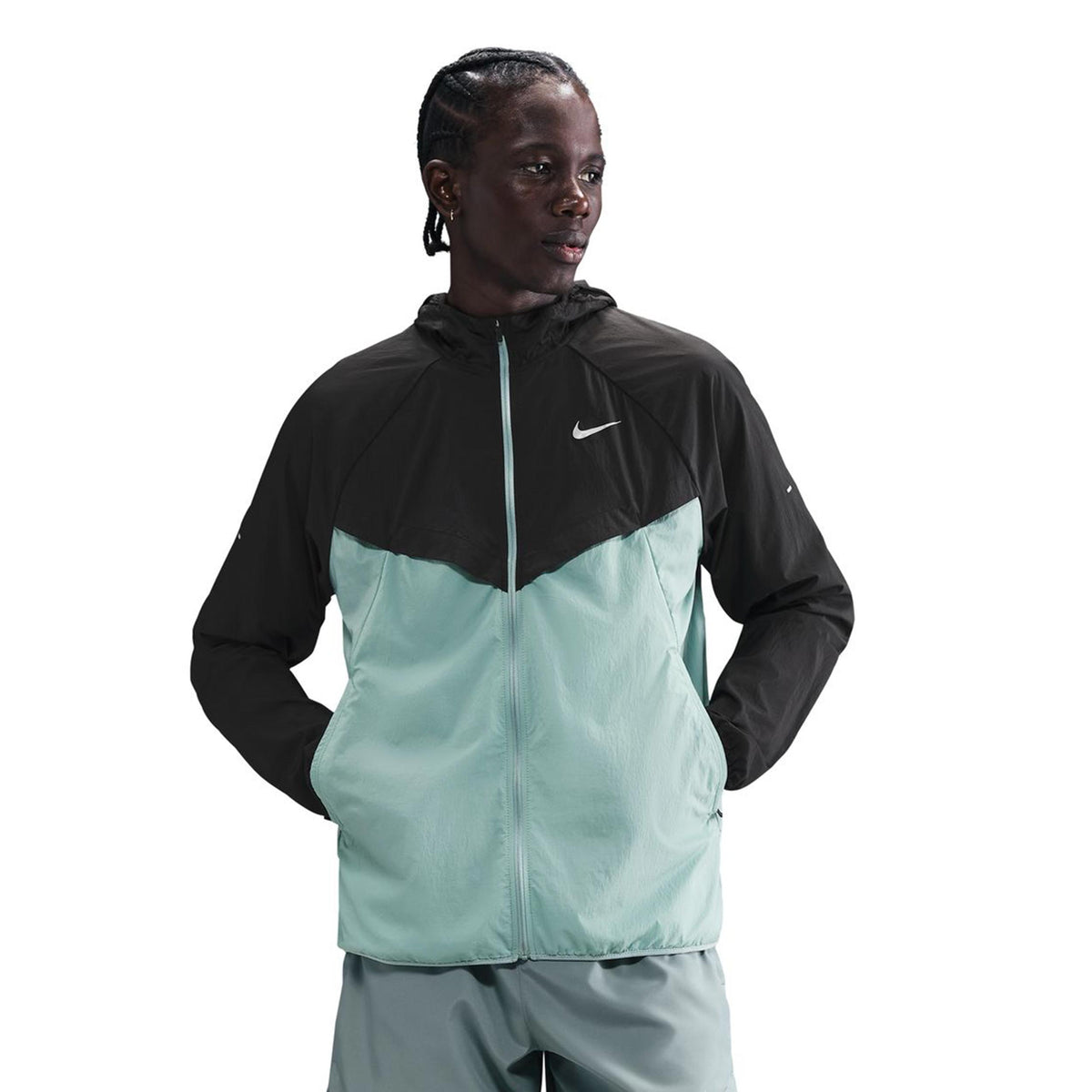 Nike Stride Kurtka do biegania Mężczyźni - czarny, turkus