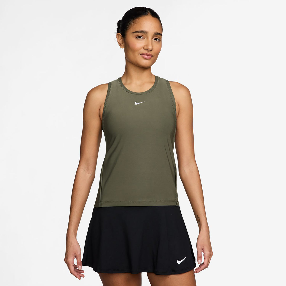 Nike Dri-FIT Victory Tank top Kobiety - oliwka, biały